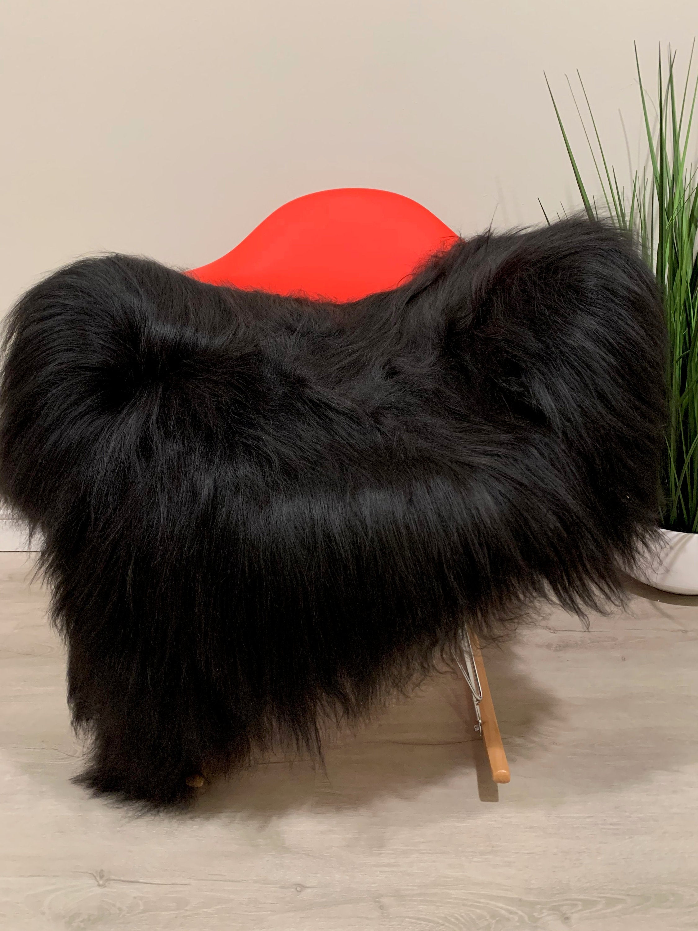 Icelandic Charcoal Black Sheepskin Rug Pelt Genuine Natural Soft Seat Cover Leather