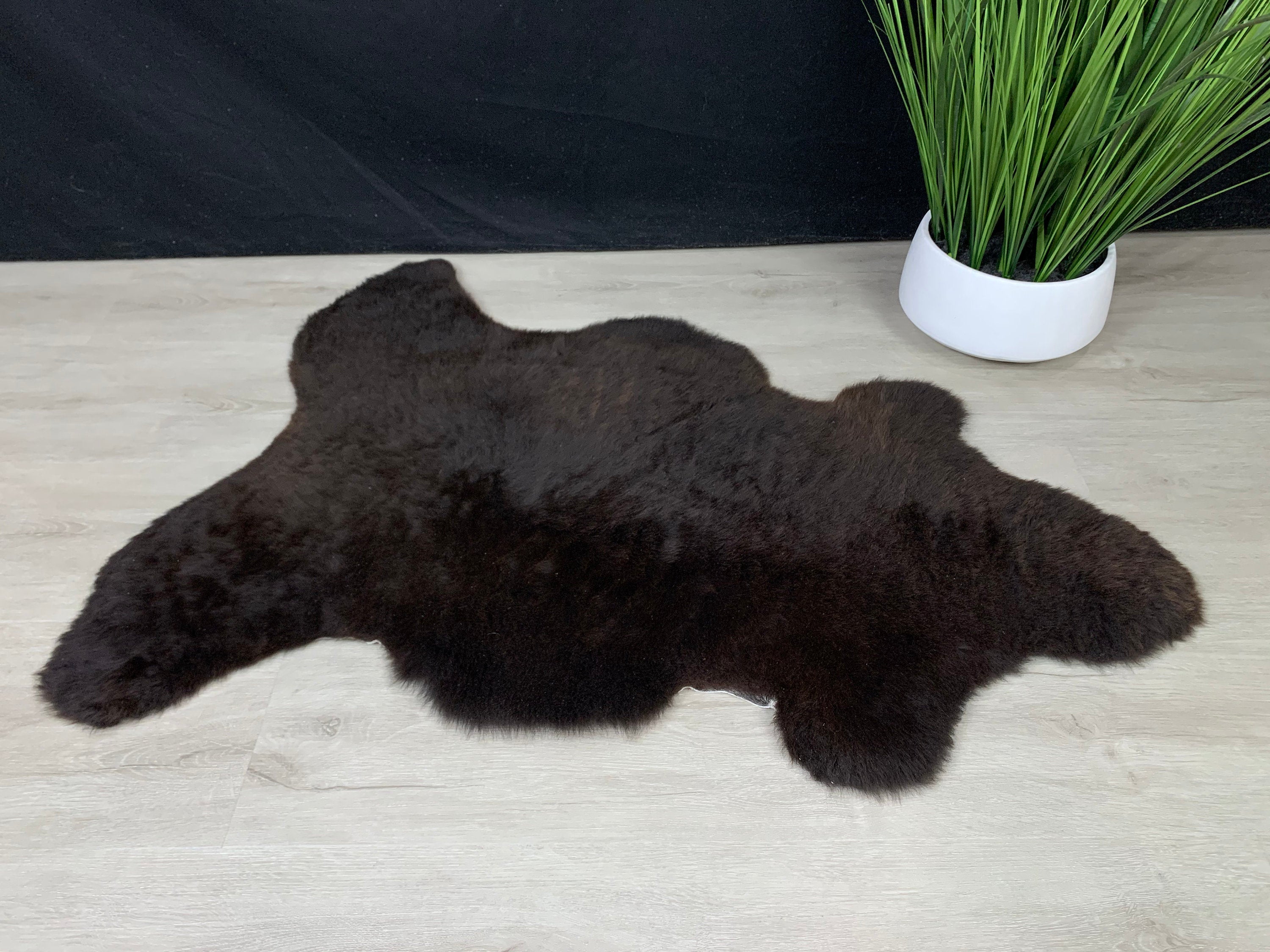 Genuine Sheepskin Brown Rug / Beautiful Real Sheepskin Natural Brown Color / Sheepskin Seat Cover Pet Bed Throw