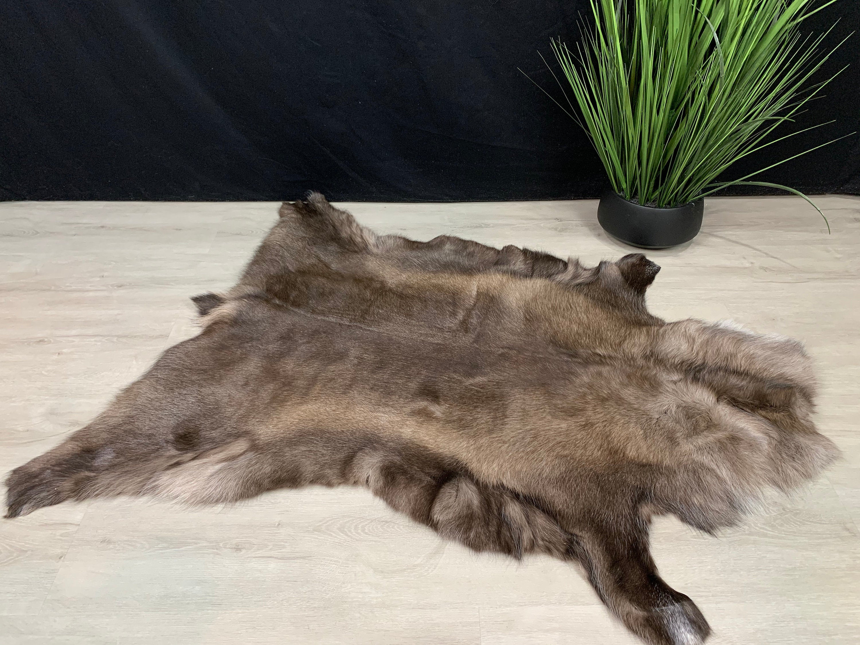 Genuine Scandinavian Reindeer Hide * Decorative reindeer skin rug hide pelt throw * Genuine reindeer rug pelt