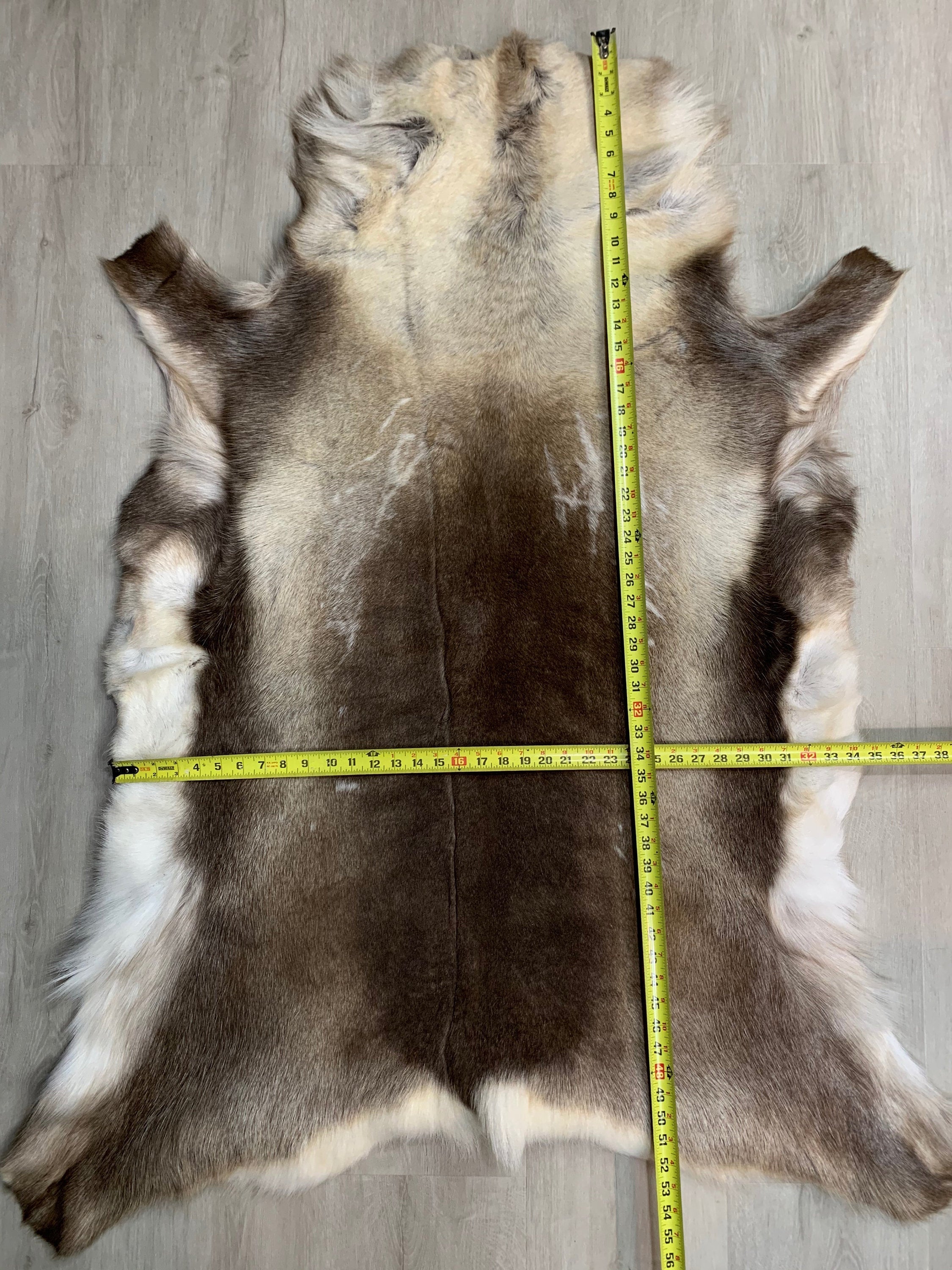 Reindeer Rug / Scandinavian Reindeer Hide / Natural Real Reindeer