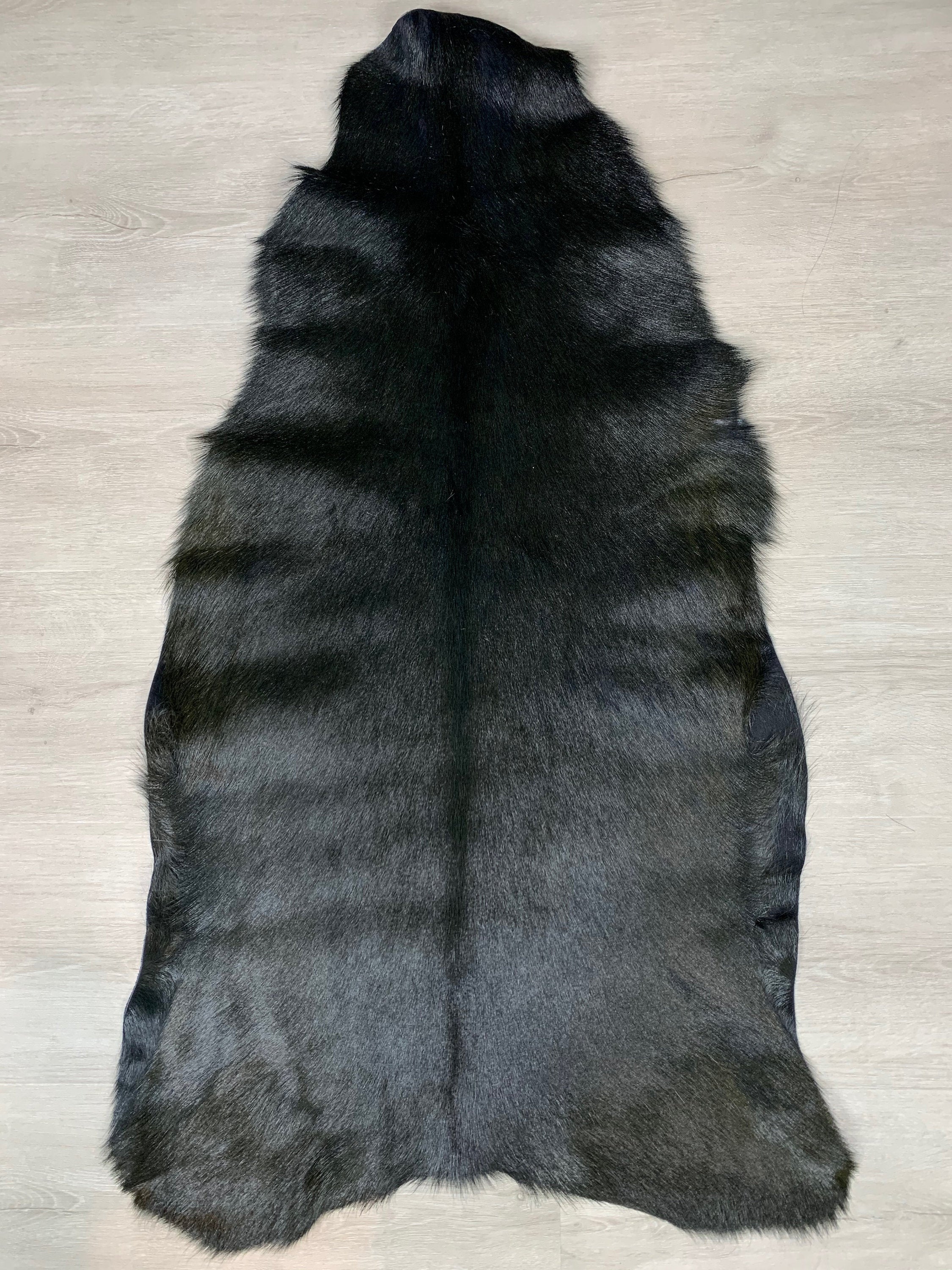 Luxury shiny Black Goat Skin Rug Pelt Hide, Real Goat Skin Rug, Genuine Natural Goat Hide