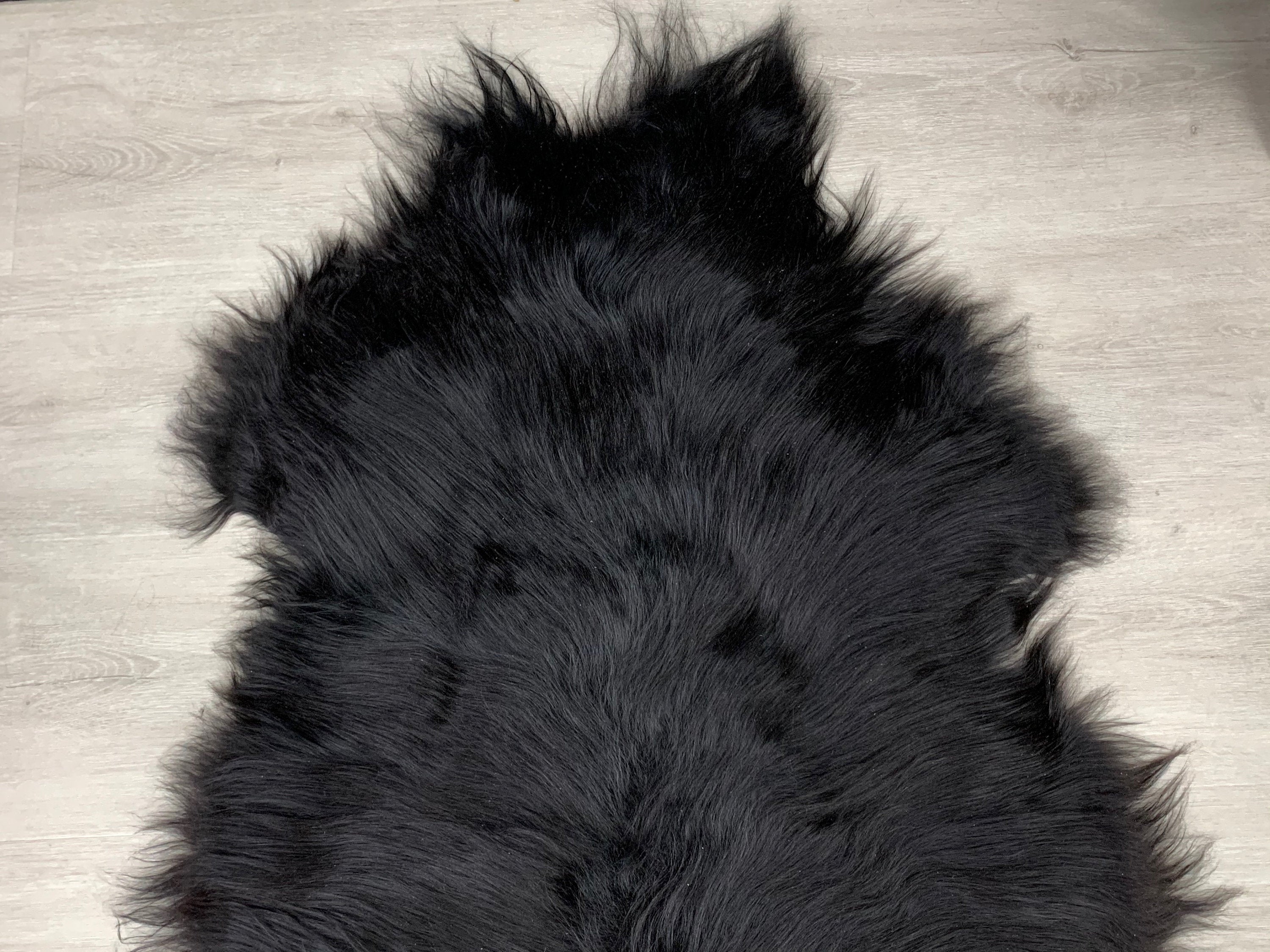 Black Icelandic genuine sheepskin rug * Beautiful sheepskin black natural color * Sheepskin seat cover * Sheepskin pet bed throw