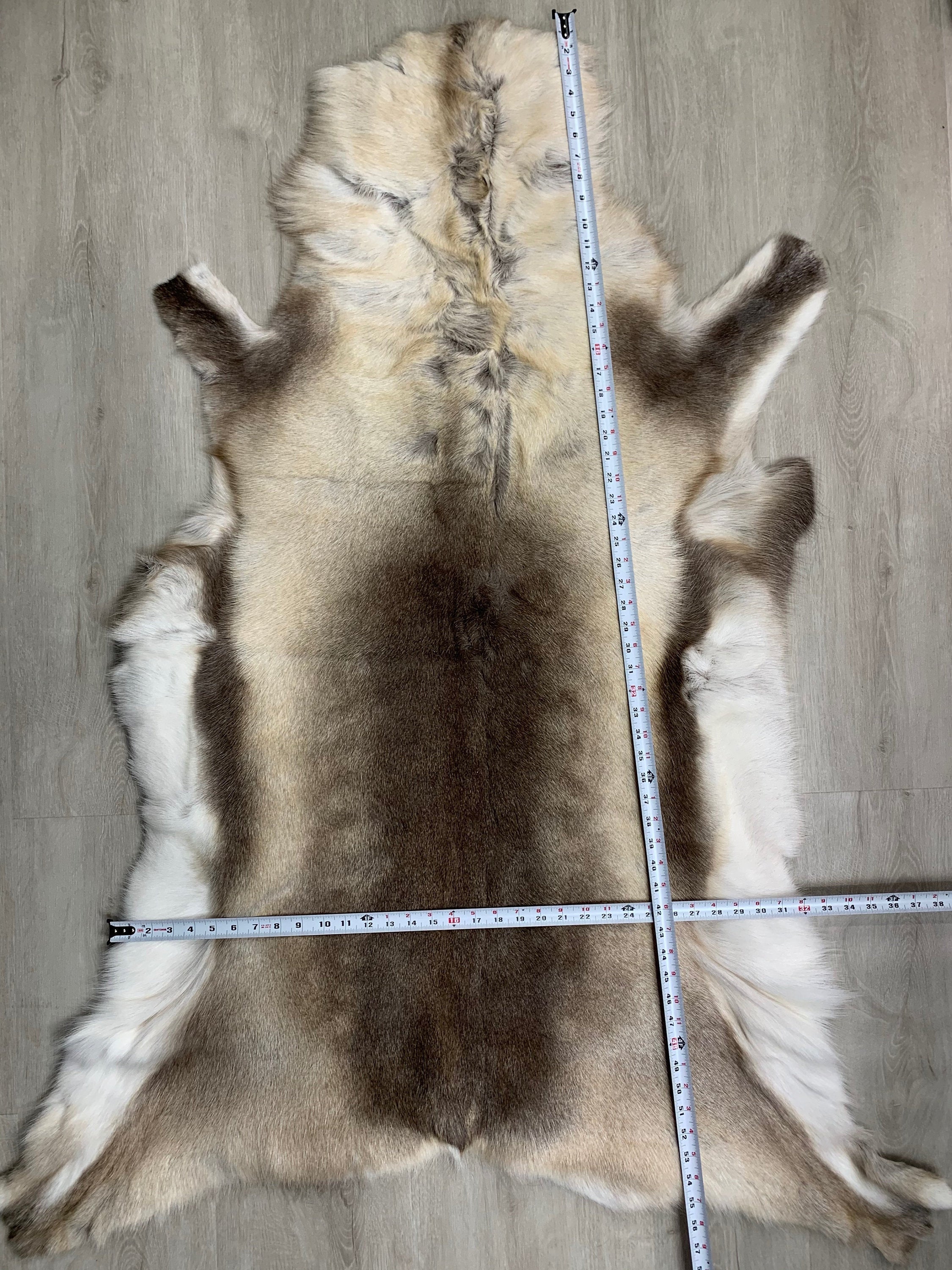 Scandinavian Reindeer Hide Rug | Decorative Reindeer Skin | Genuine Reindeer Pelt Hide