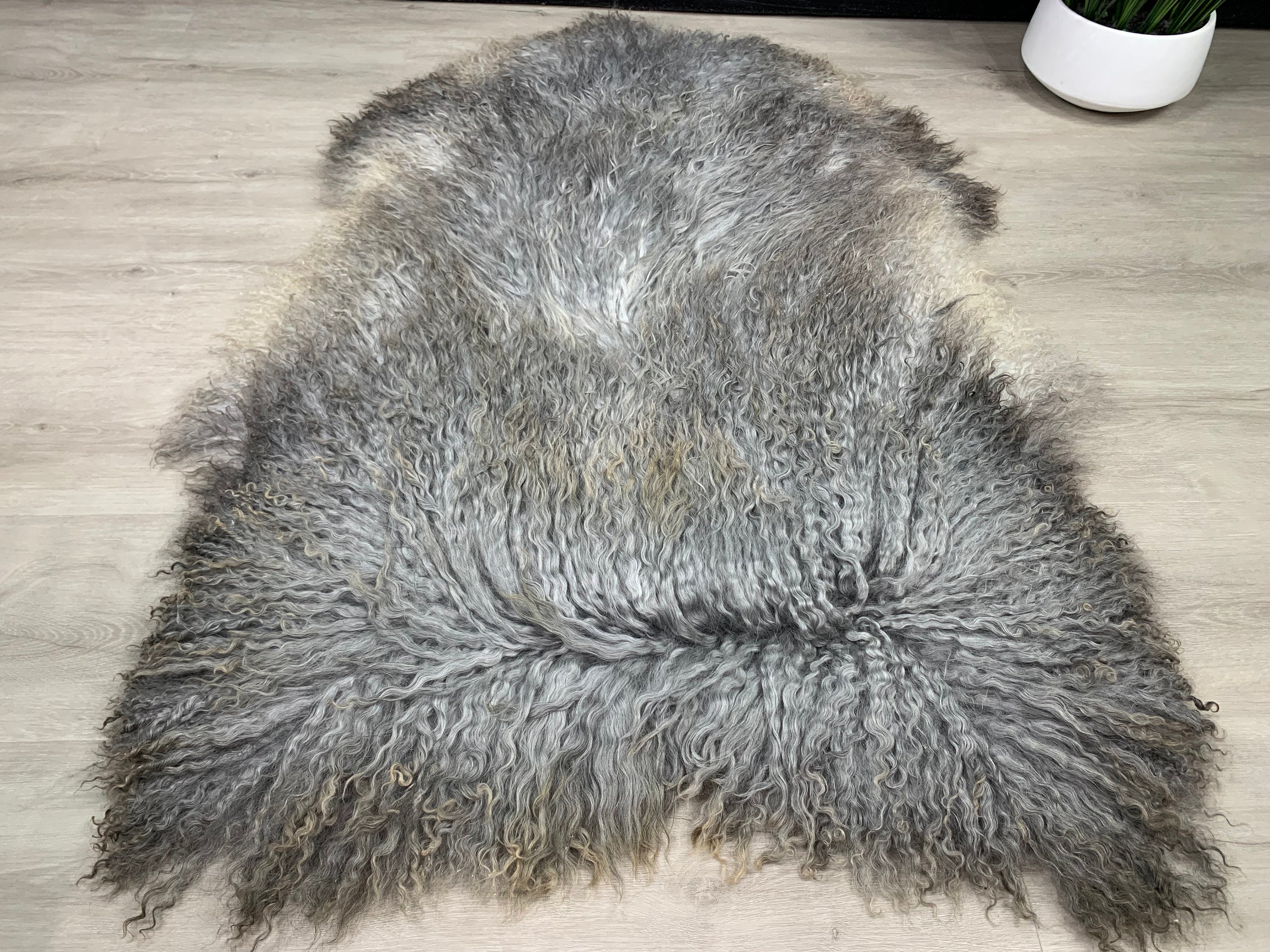 XXL Real GOTLAND Sheepskin Gray Rug Pelt / Genuine Gotland Sheepskin Seat Cover Throw