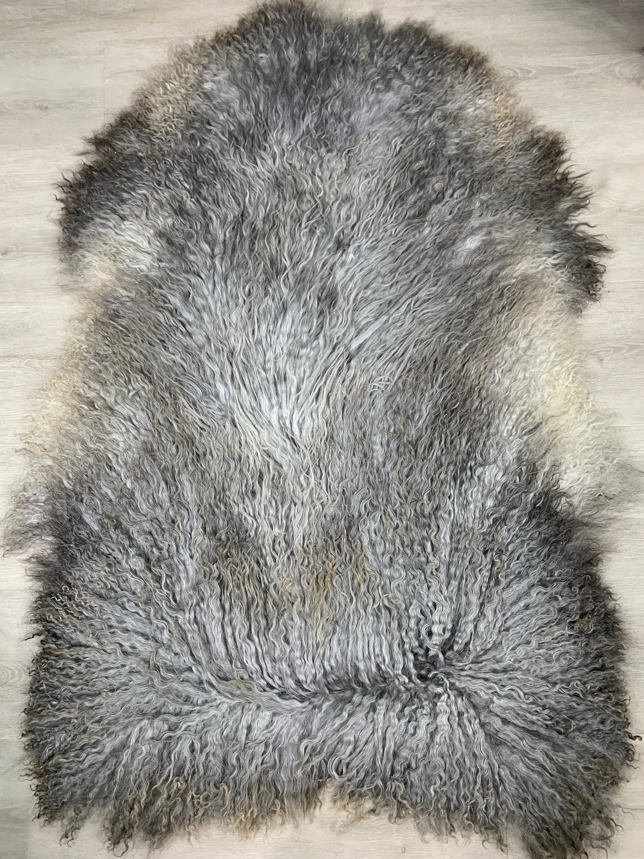 XXL Real GOTLAND Sheepskin Gray Rug Pelt / Genuine Gotland Sheepskin Seat Cover Throw