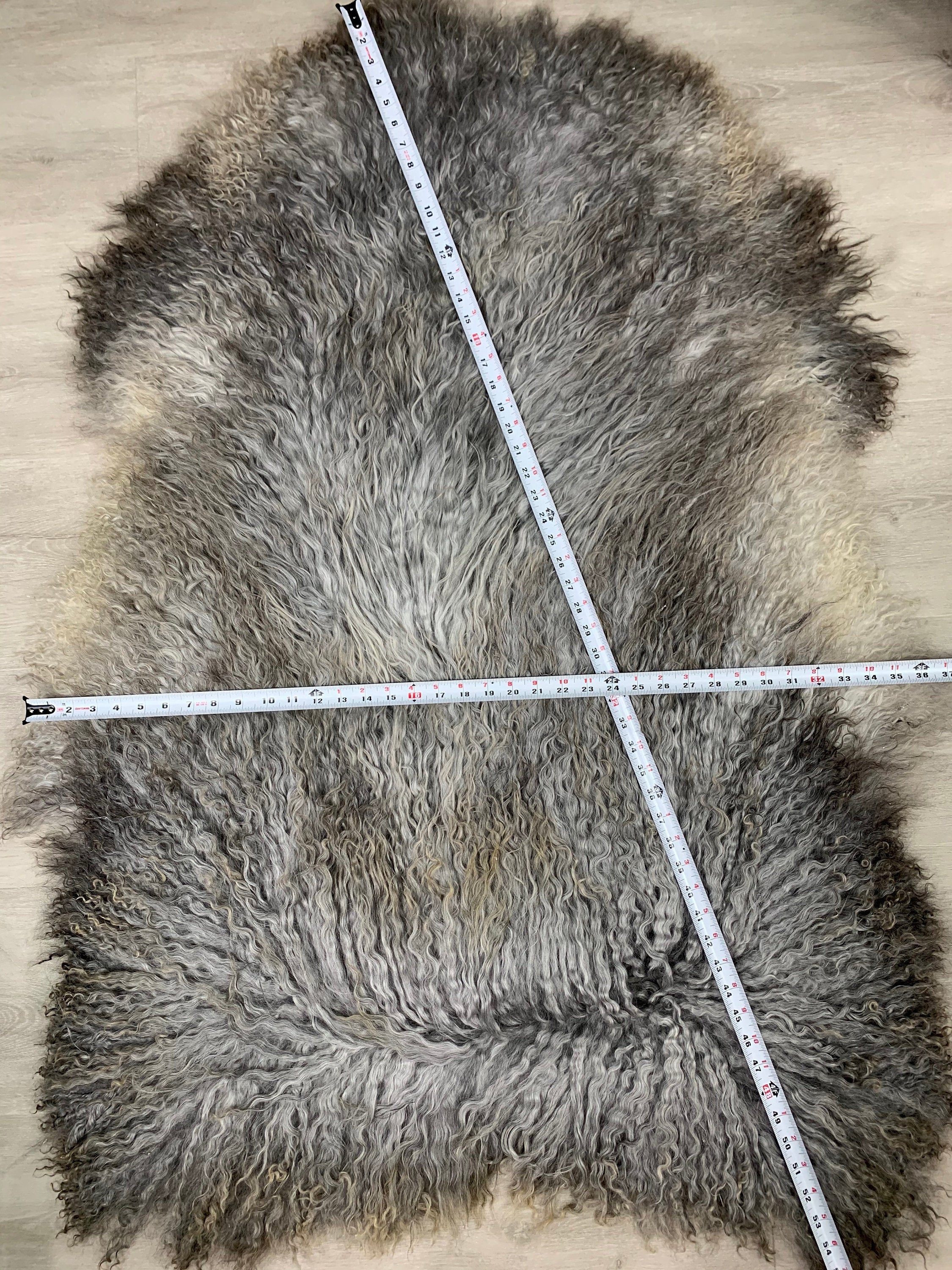 XXL Real GOTLAND Sheepskin Gray Rug Pelt / Genuine Gotland Sheepskin Seat Cover Throw