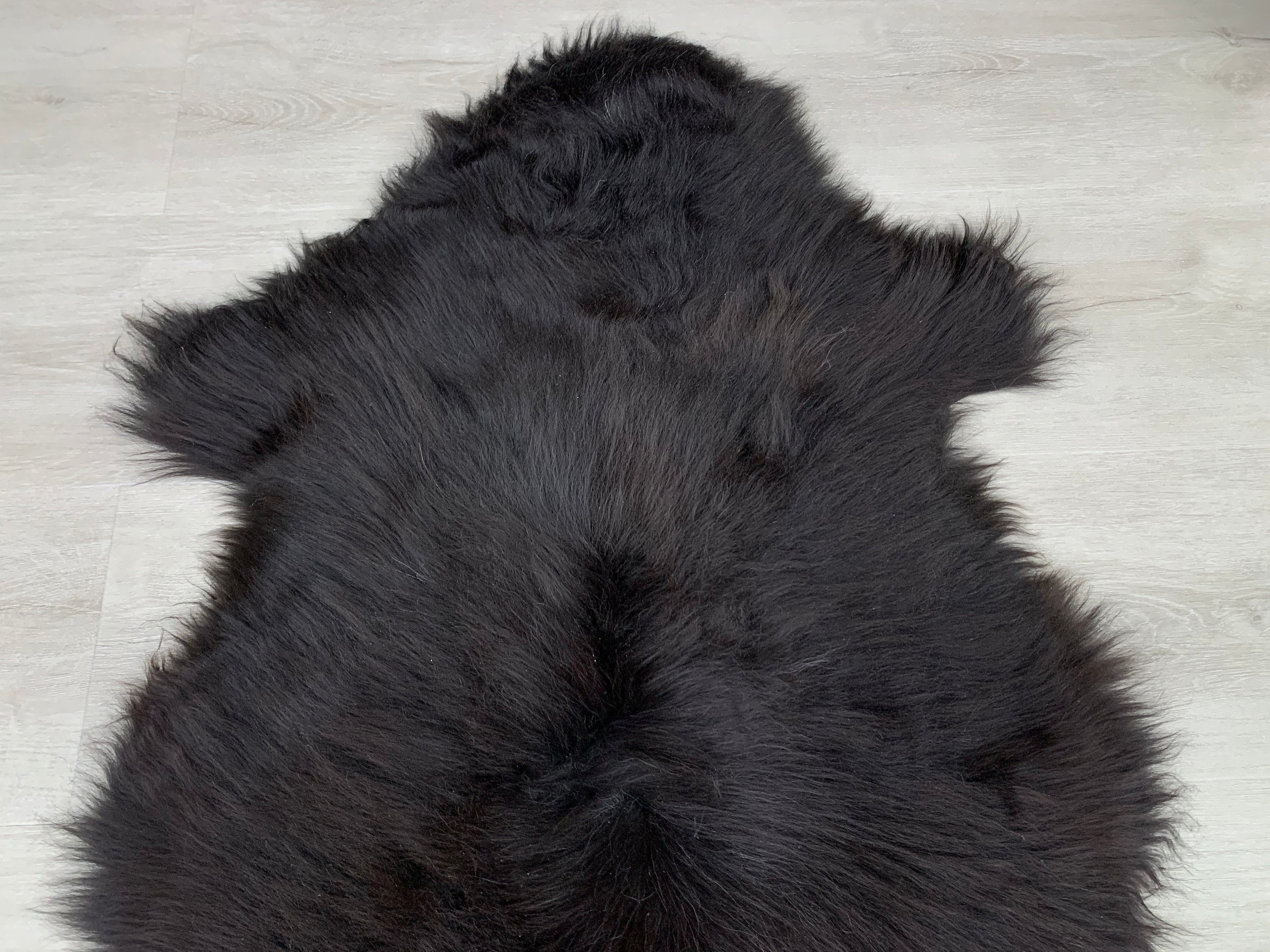 Genuine Animal Sheepskin Pelt / Real Sheepskin Brown Black Natural