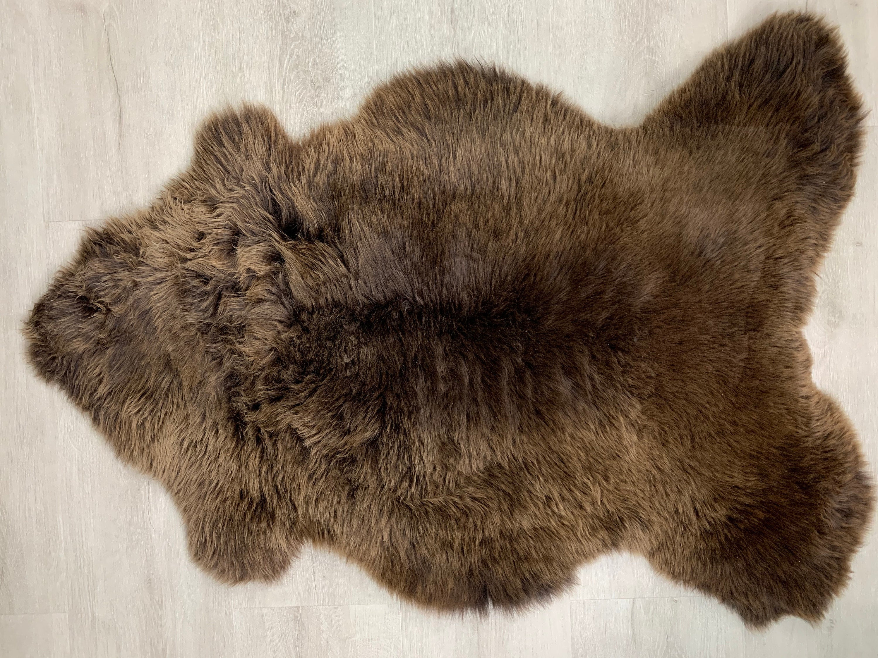 Genuine Brown Sheepskin Rug Pelt / Sheepskin  motorcycle seat cover throw / Sheepskin pet bed throw