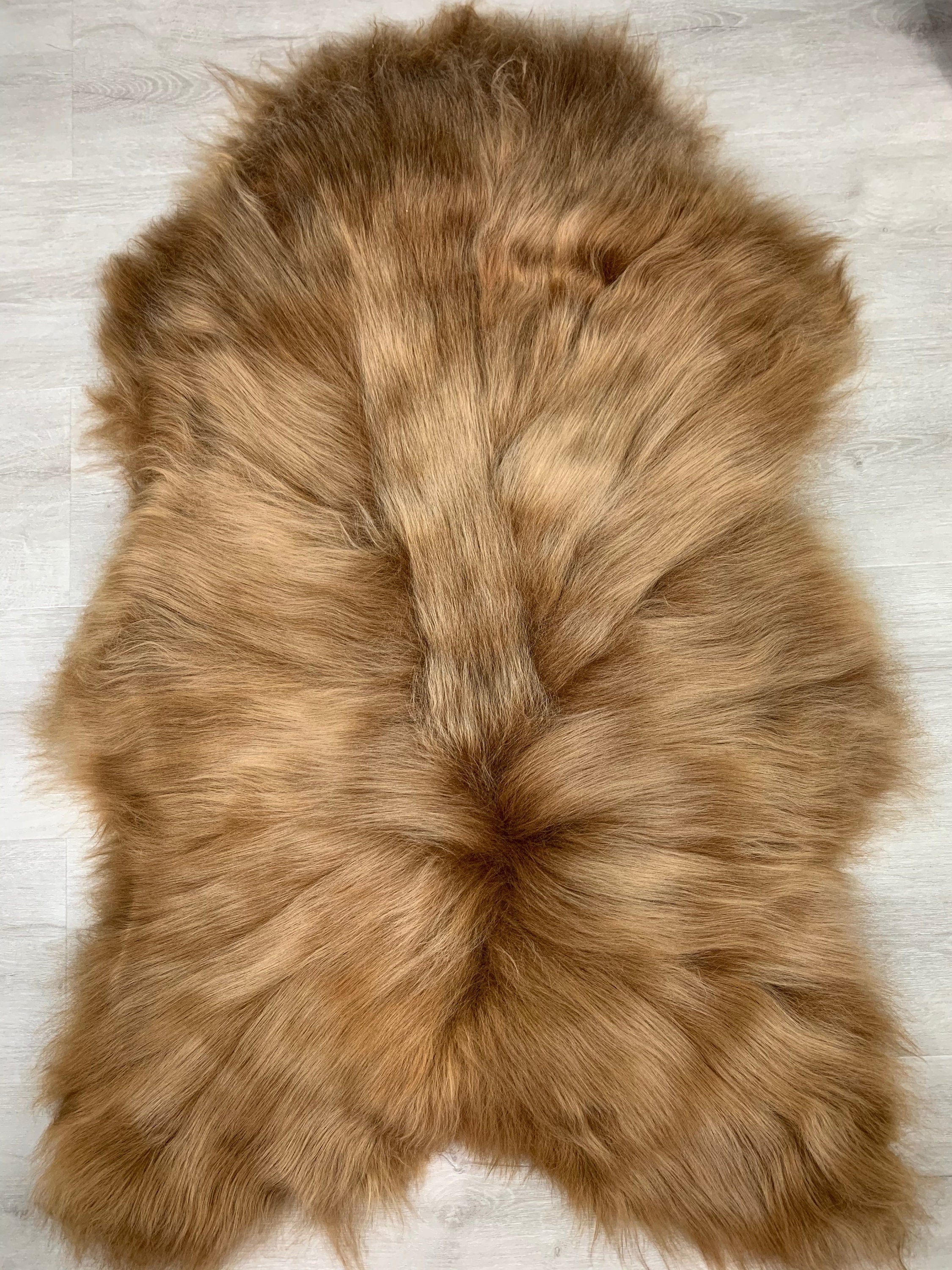 XXL Copper Icelandic Sheepskin Rug Pelt / Genuine Natural Sheepskin / Sheepskin Pet Bed / Sheepskin Seat Cover Throw