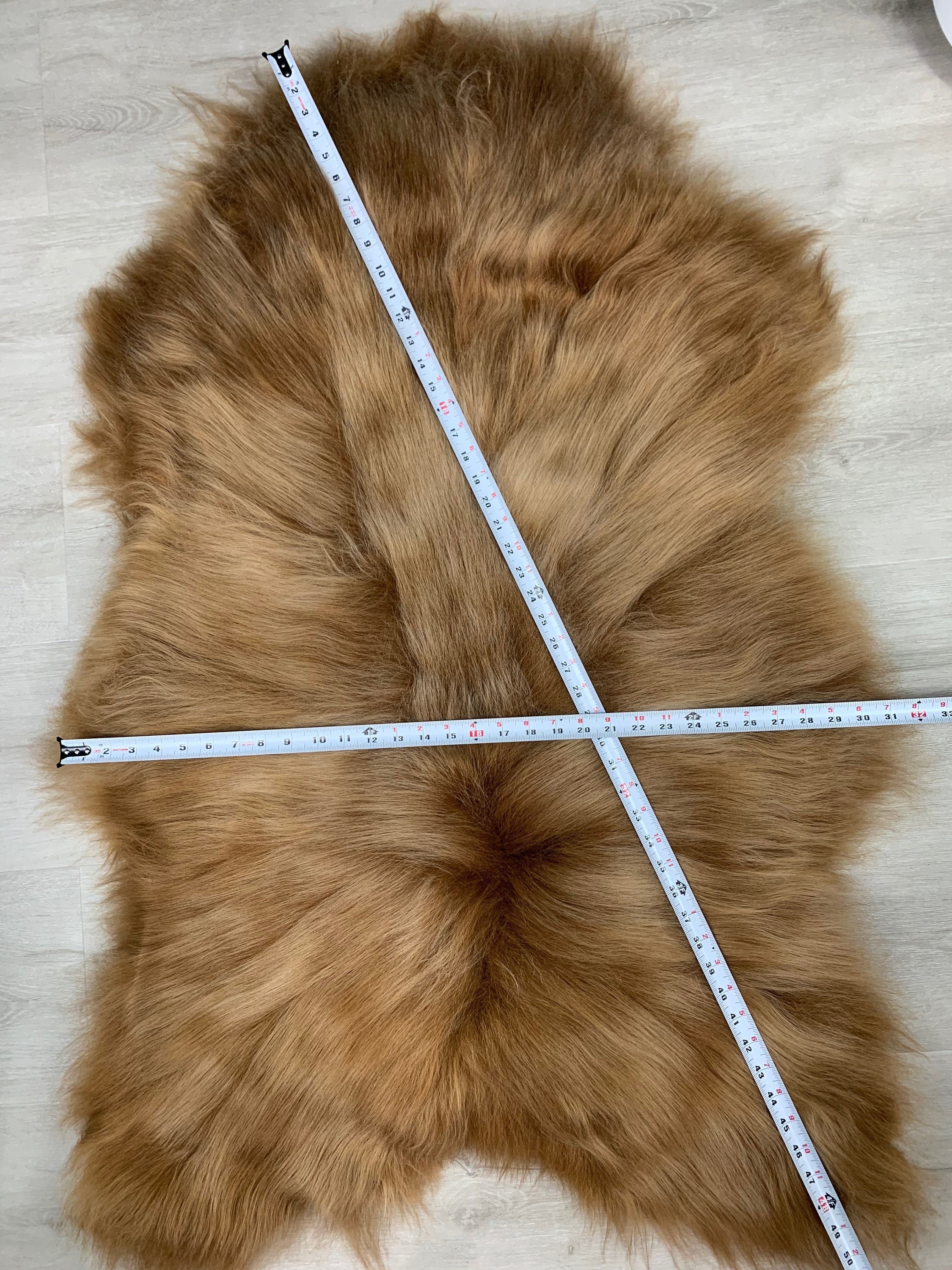 XXL Copper Icelandic Sheepskin Rug Pelt / Genuine Natural Sheepskin / Sheepskin Pet Bed / Sheepskin Seat Cover Throw