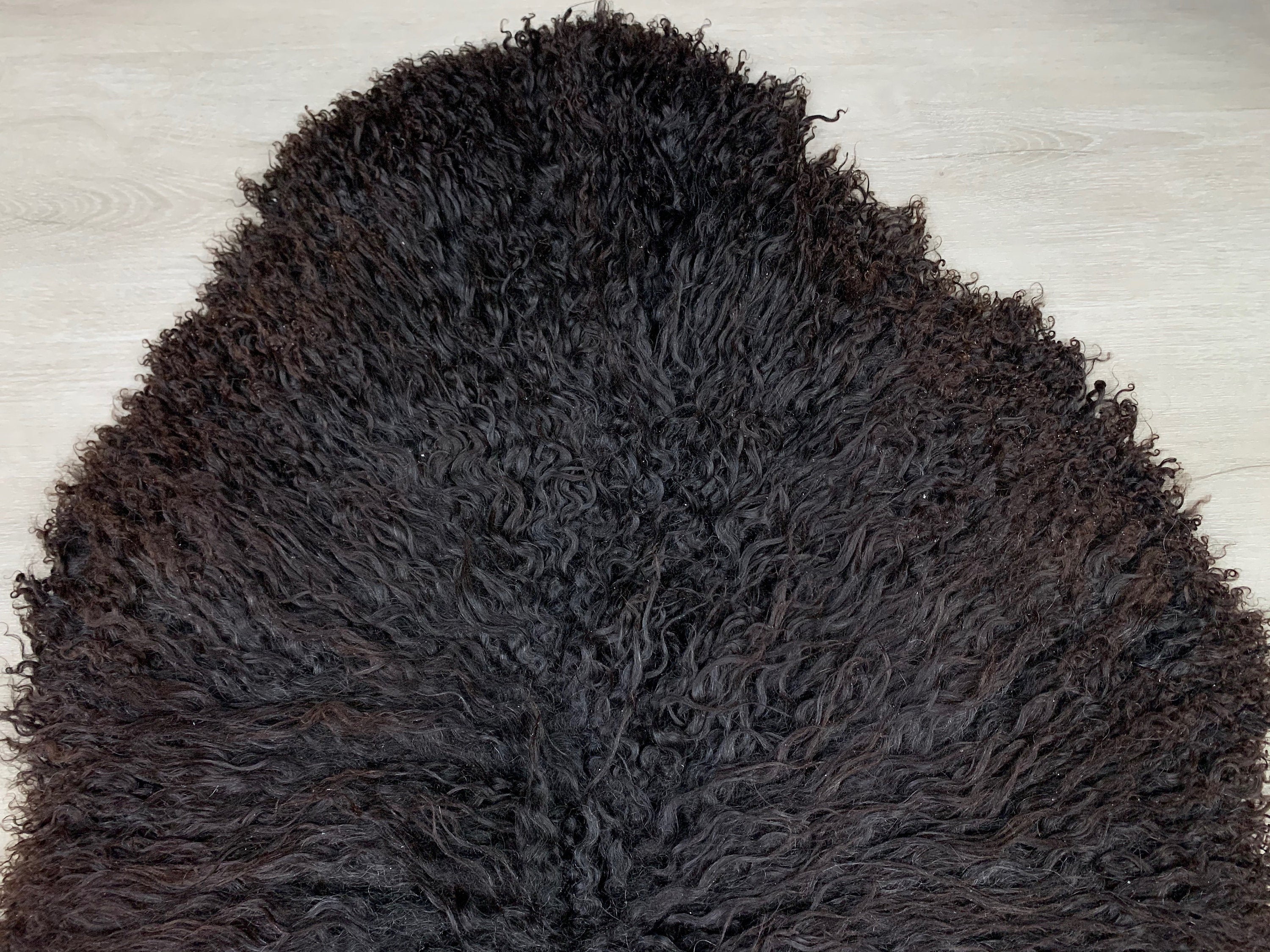 Large Real GOTLAND Sheepskin Black Brown Rug Pelt / Genuine Gotland Sheepskin Seat Cover Throw