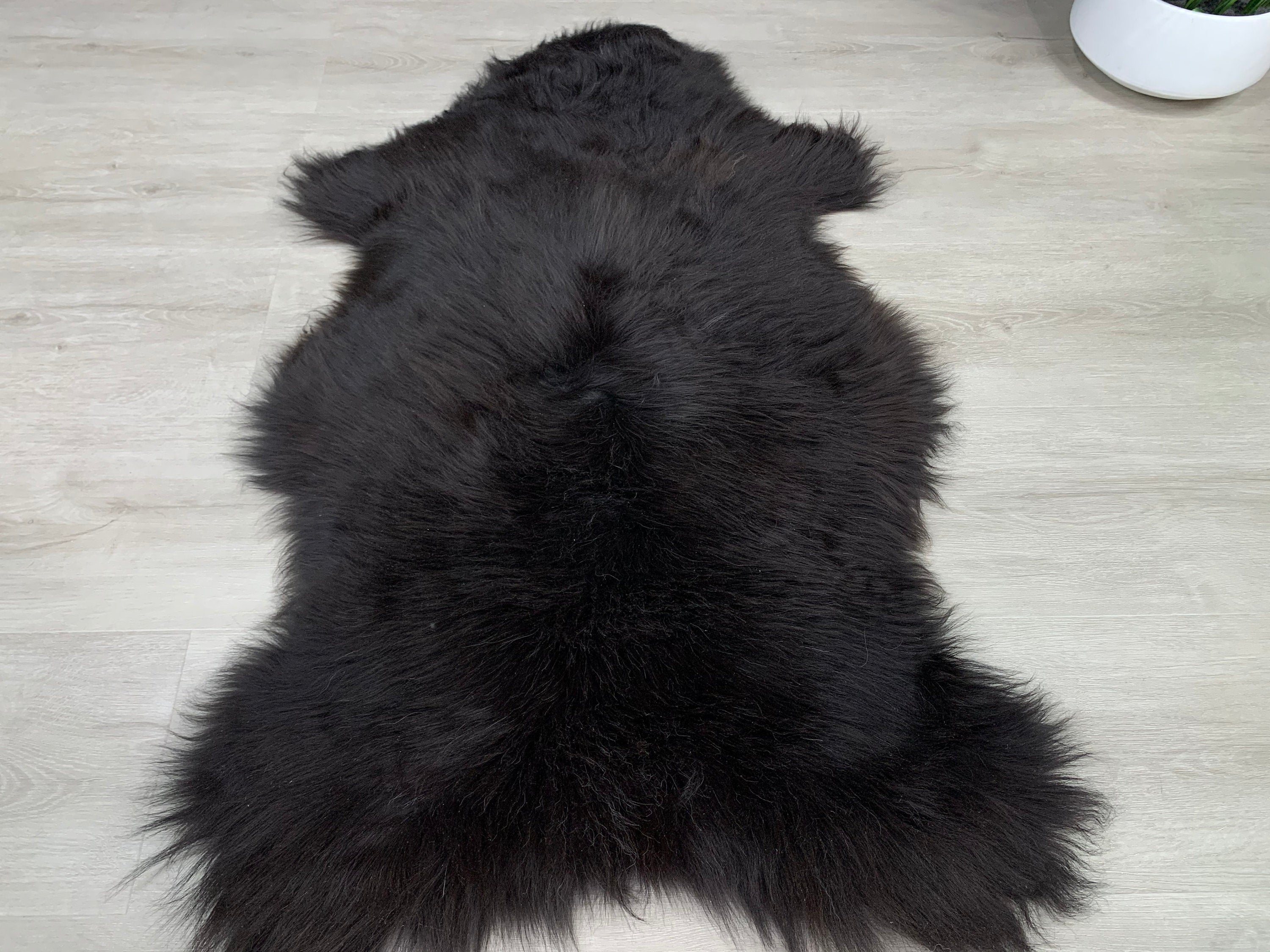 Genuine Animal Sheepskin Pelt / Real Sheepskin Brown Black Natural