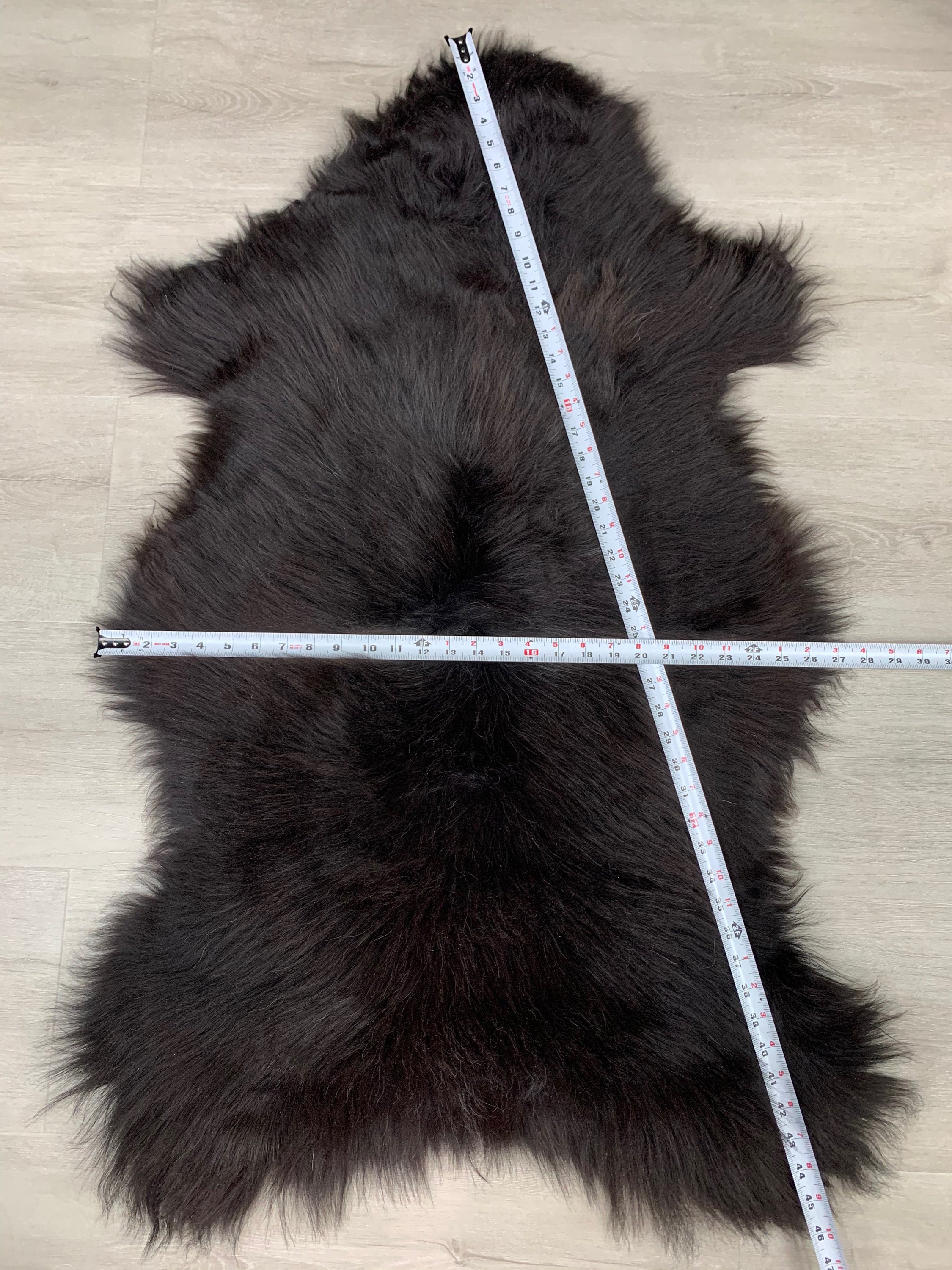 Genuine Animal Sheepskin Pelt / Real Sheepskin Brown Black Natural