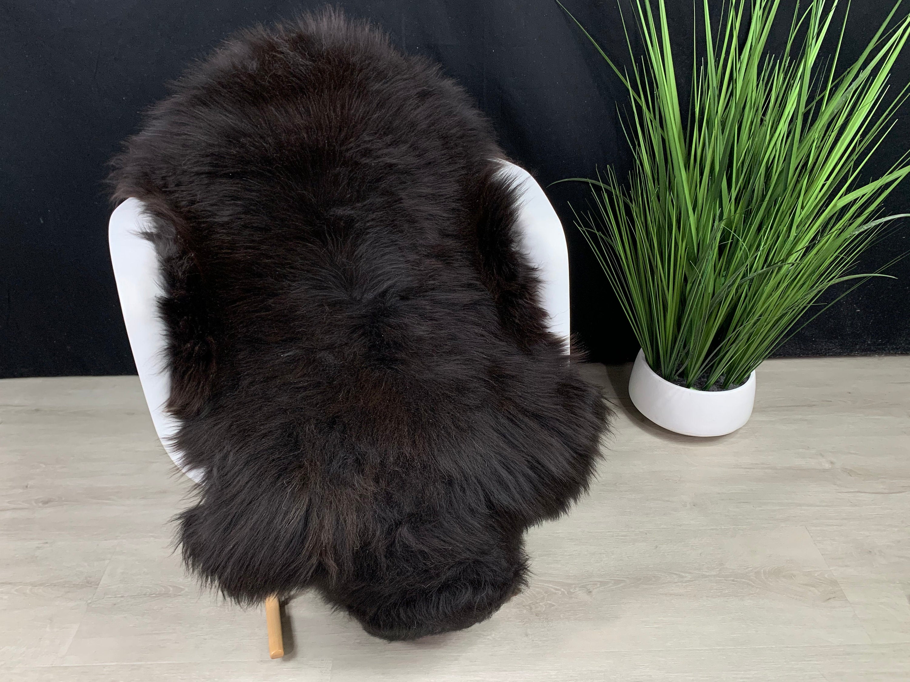 Genuine Animal Sheepskin Pelt / Real Sheepskin Brown Black Natural