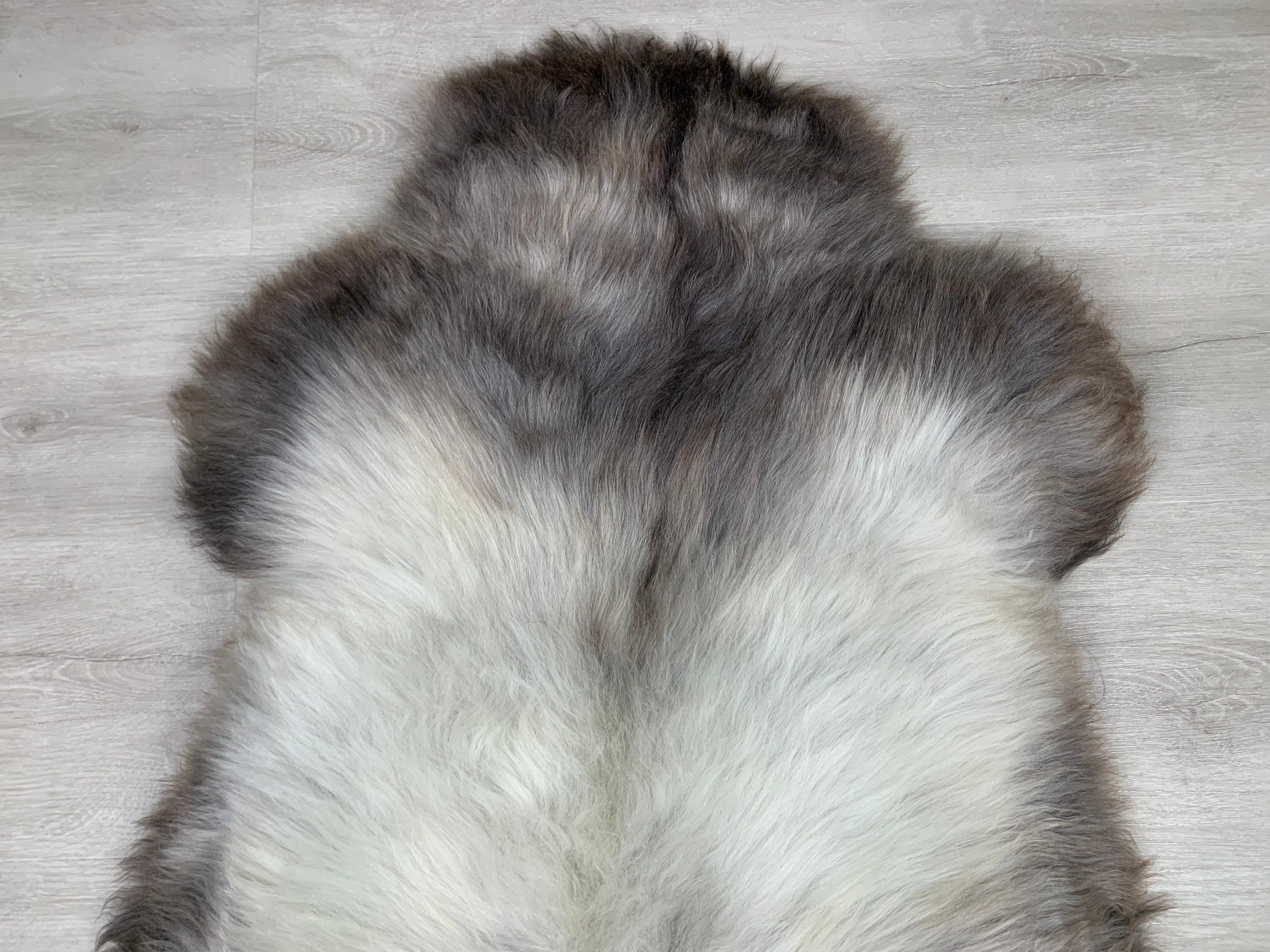 Beautiful Natural Brown Gray Sheepskin Rug * Genuine Natural Sheepskin Seat Cover* Comfort Pet Bed