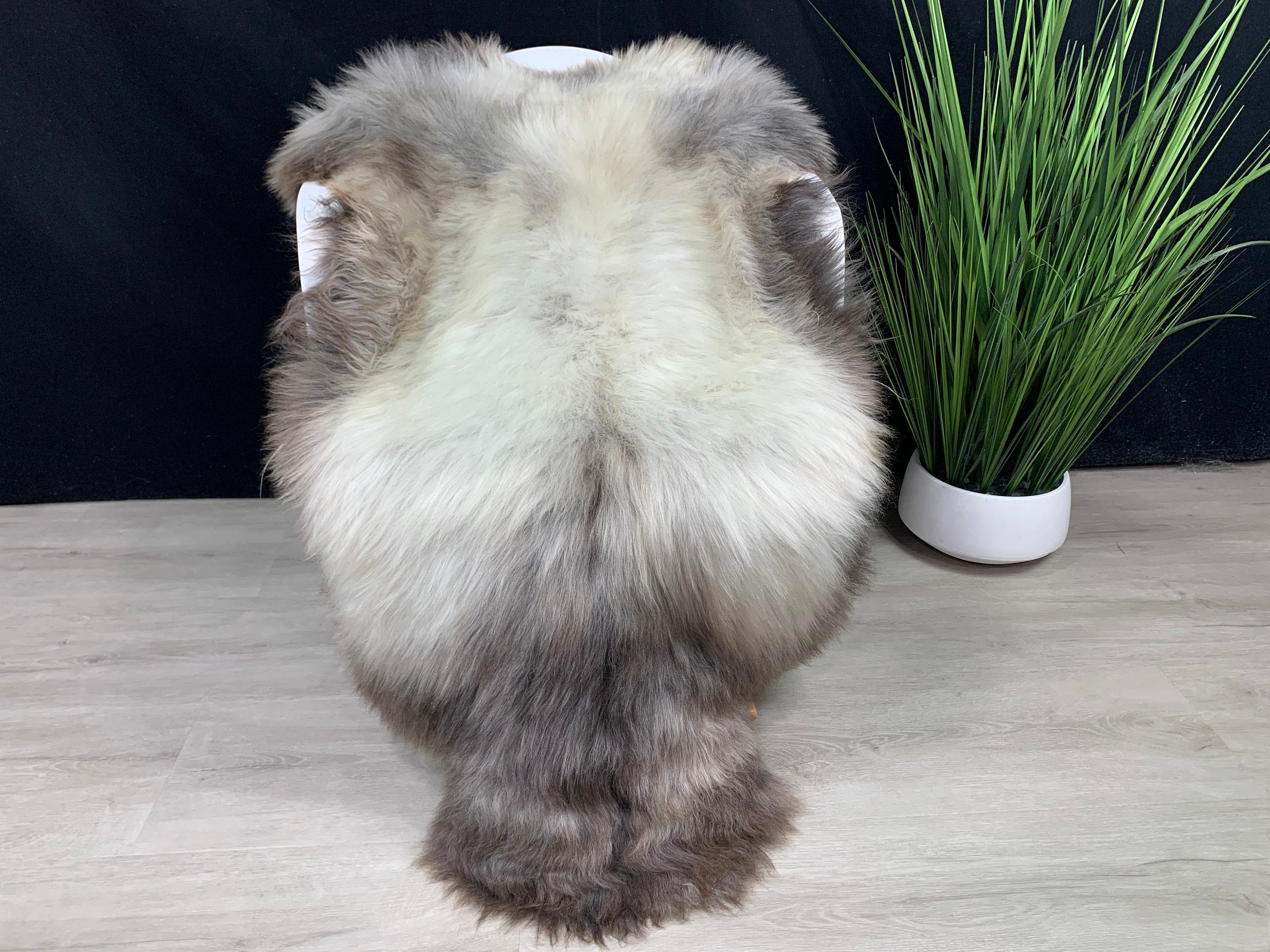 Beautiful Natural Brown Gray Sheepskin Rug * Genuine Natural Sheepskin Seat Cover* Comfort Pet Bed