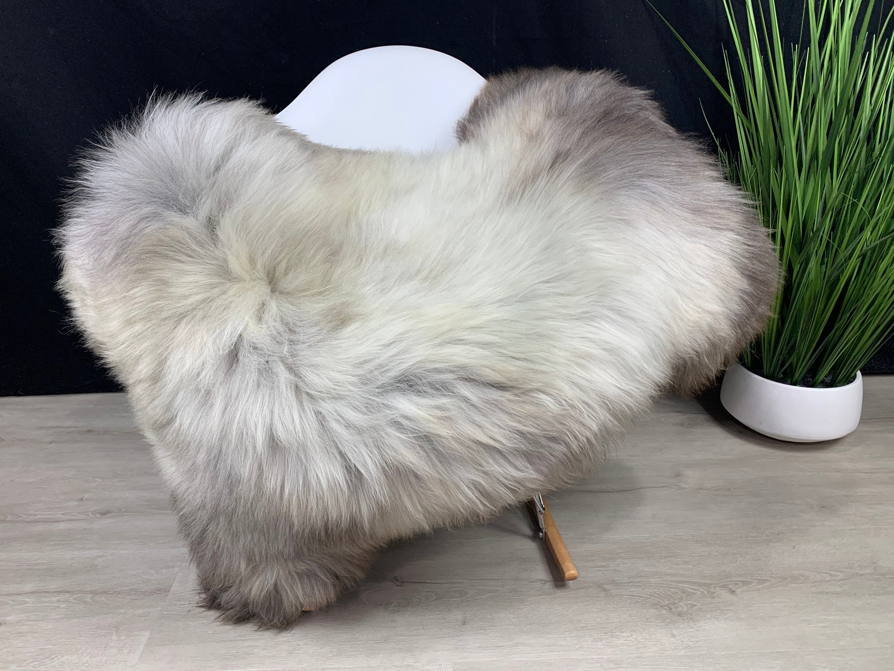 Beautiful Natural Brown Gray Sheepskin Rug * Genuine Natural Sheepskin Seat Cover* Comfort Pet Bed