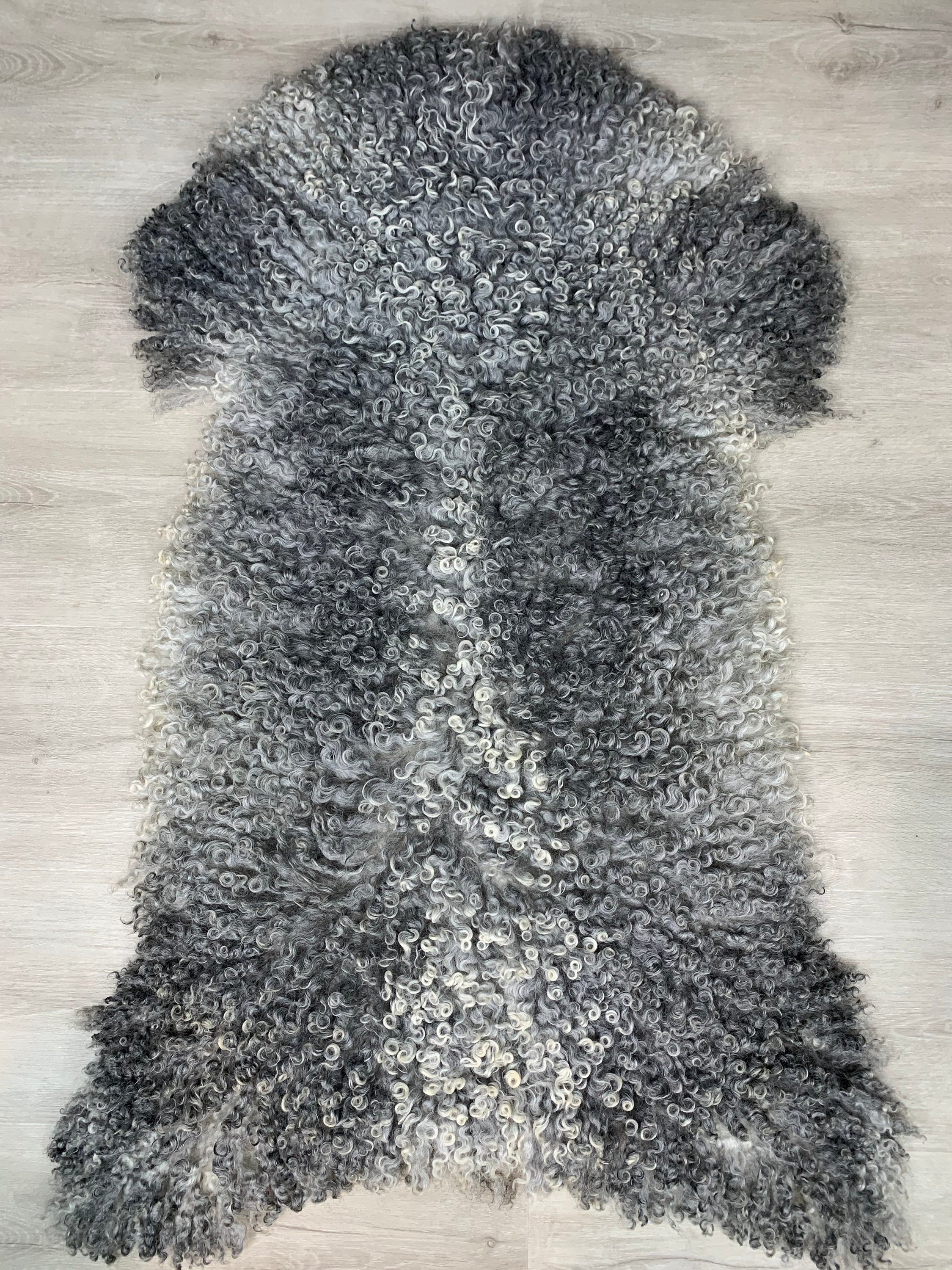 Real GOTLAND Sheepskin Gray Rug Pelt / Genuine Gotland Sheepskin Seat Cover Throw