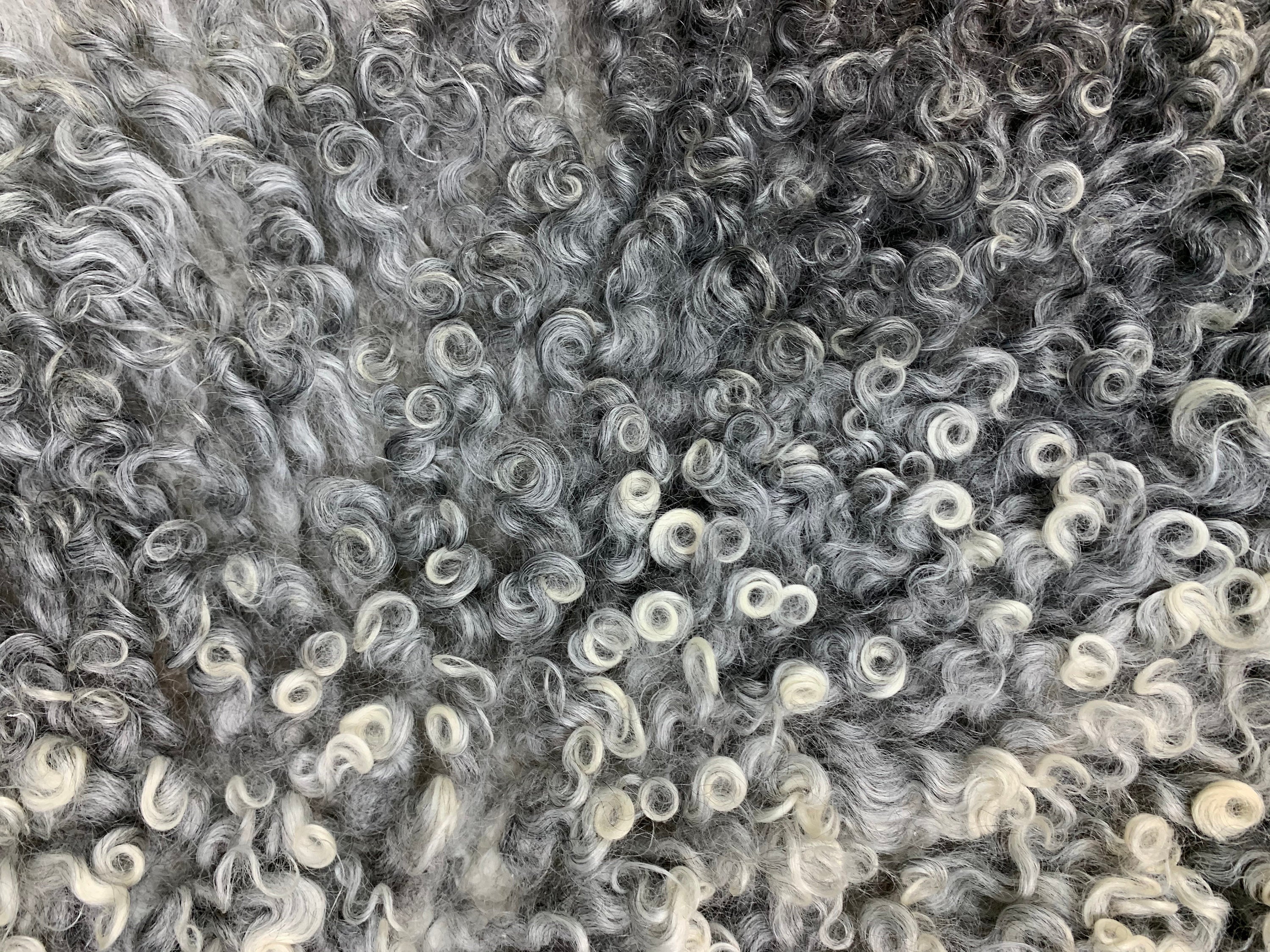 Real GOTLAND Sheepskin Gray Rug Pelt / Genuine Gotland Sheepskin Seat Cover Throw