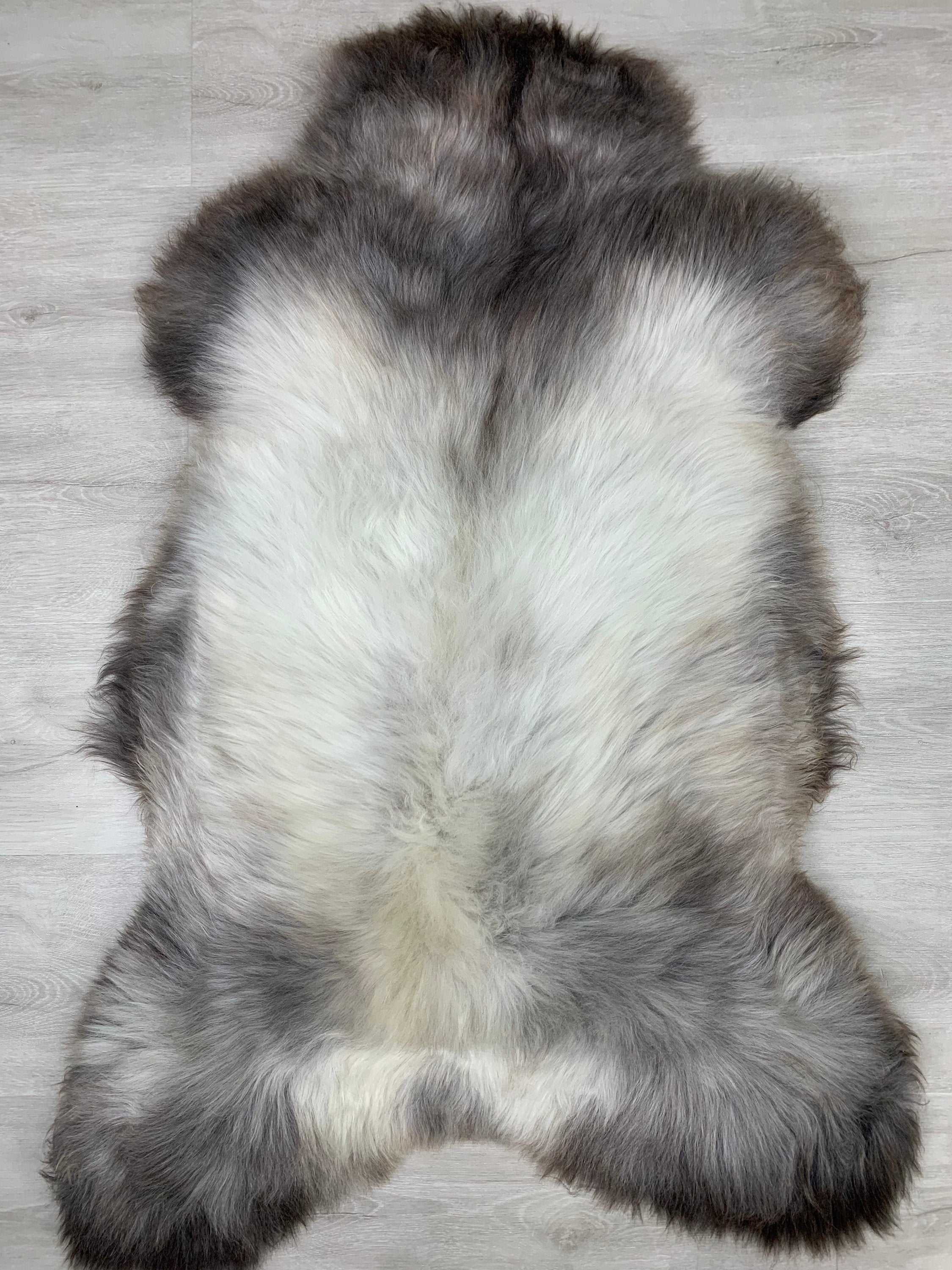 Beautiful Natural Brown Gray Sheepskin Rug * Genuine Natural Sheepskin Seat Cover* Comfort Pet Bed