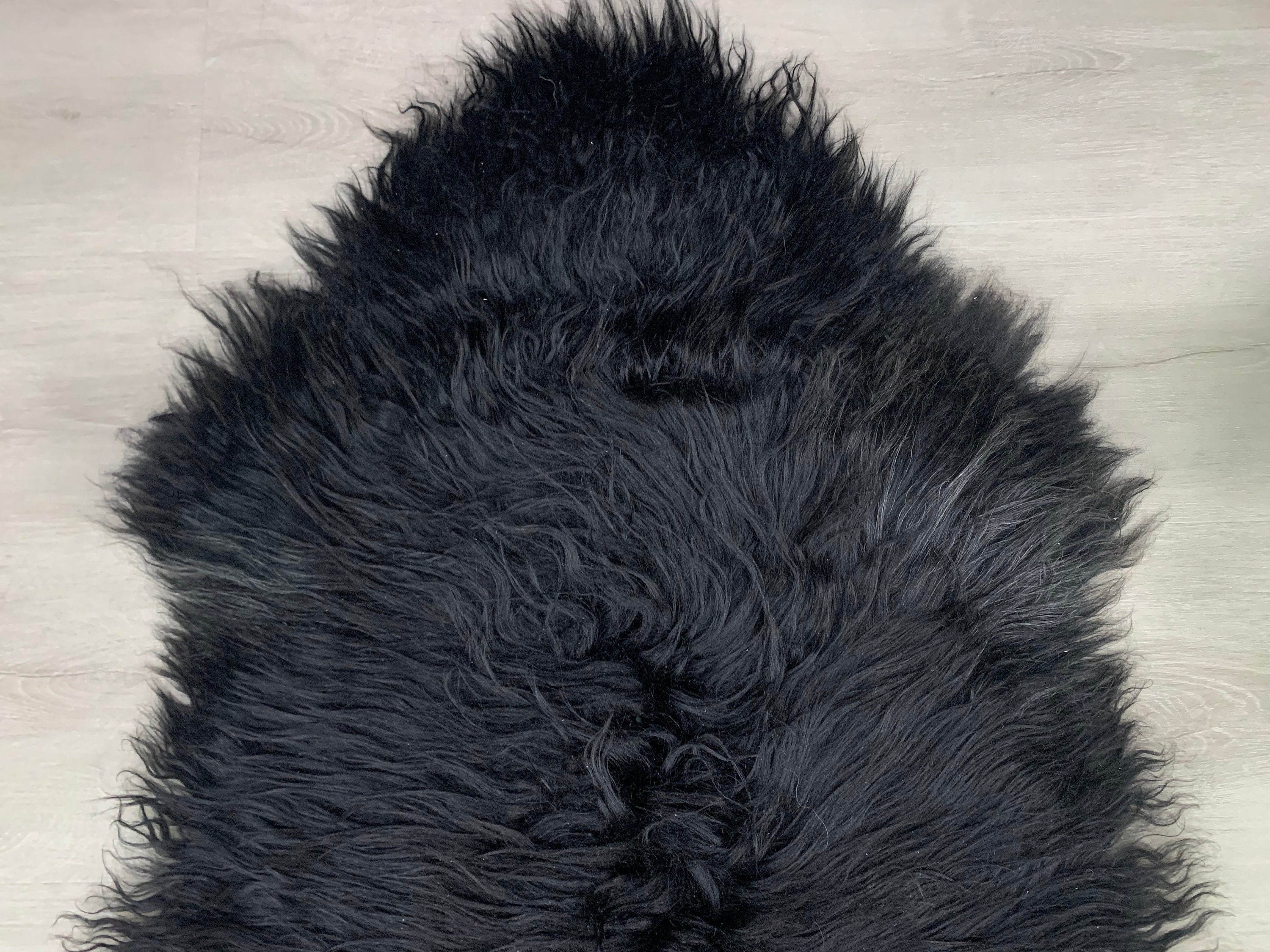 Black Sheepskin Rug / Genuine Icelandic Sheepskin / Natural Sheepskin Pelt / Sheepskin Seat Cover / Iceland