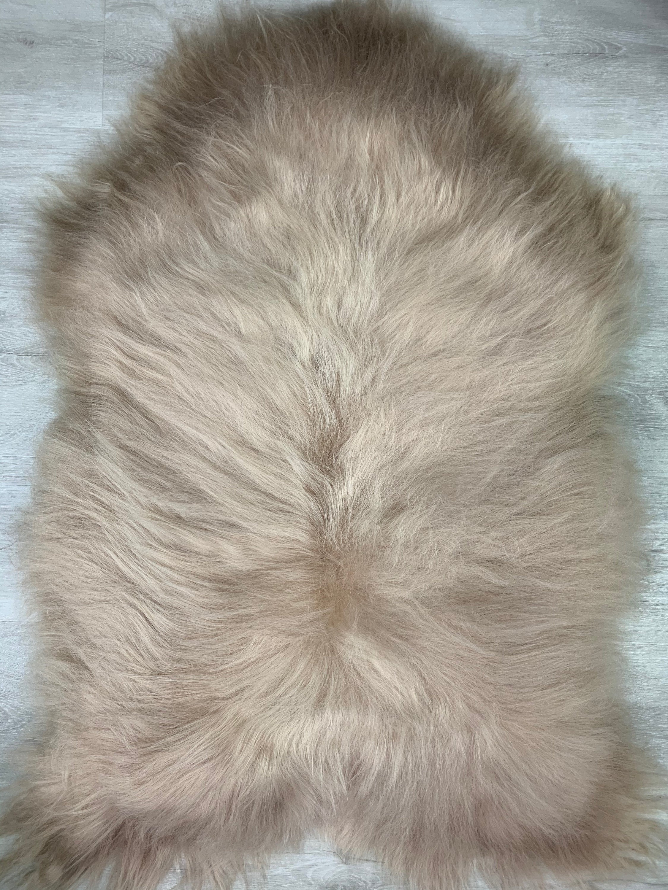 XXL Genuine Beige Sheepskin Rug Seat Cover Pet Bed Throw