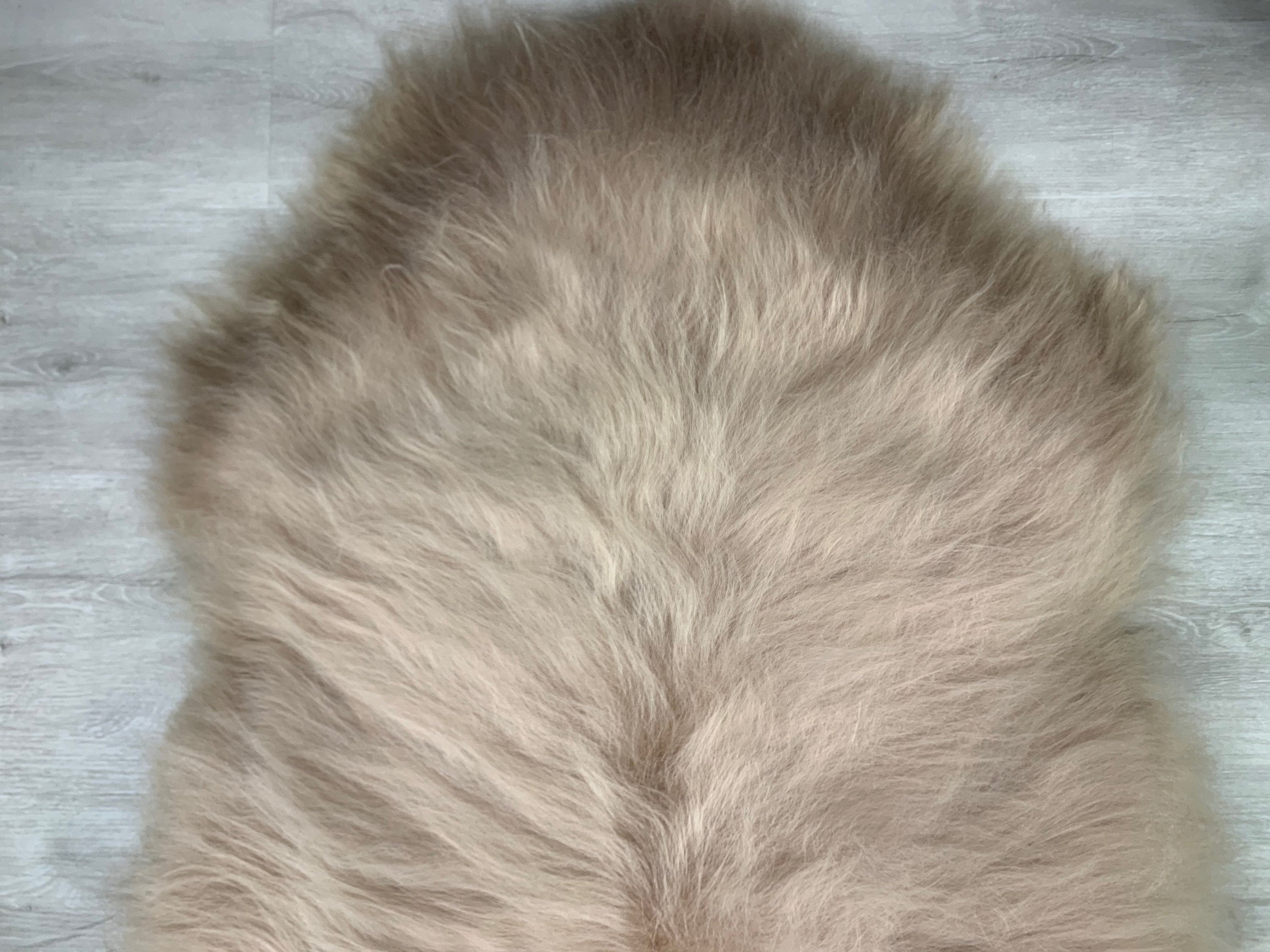 XXL Genuine Beige Sheepskin Rug Seat Cover Pet Bed Throw