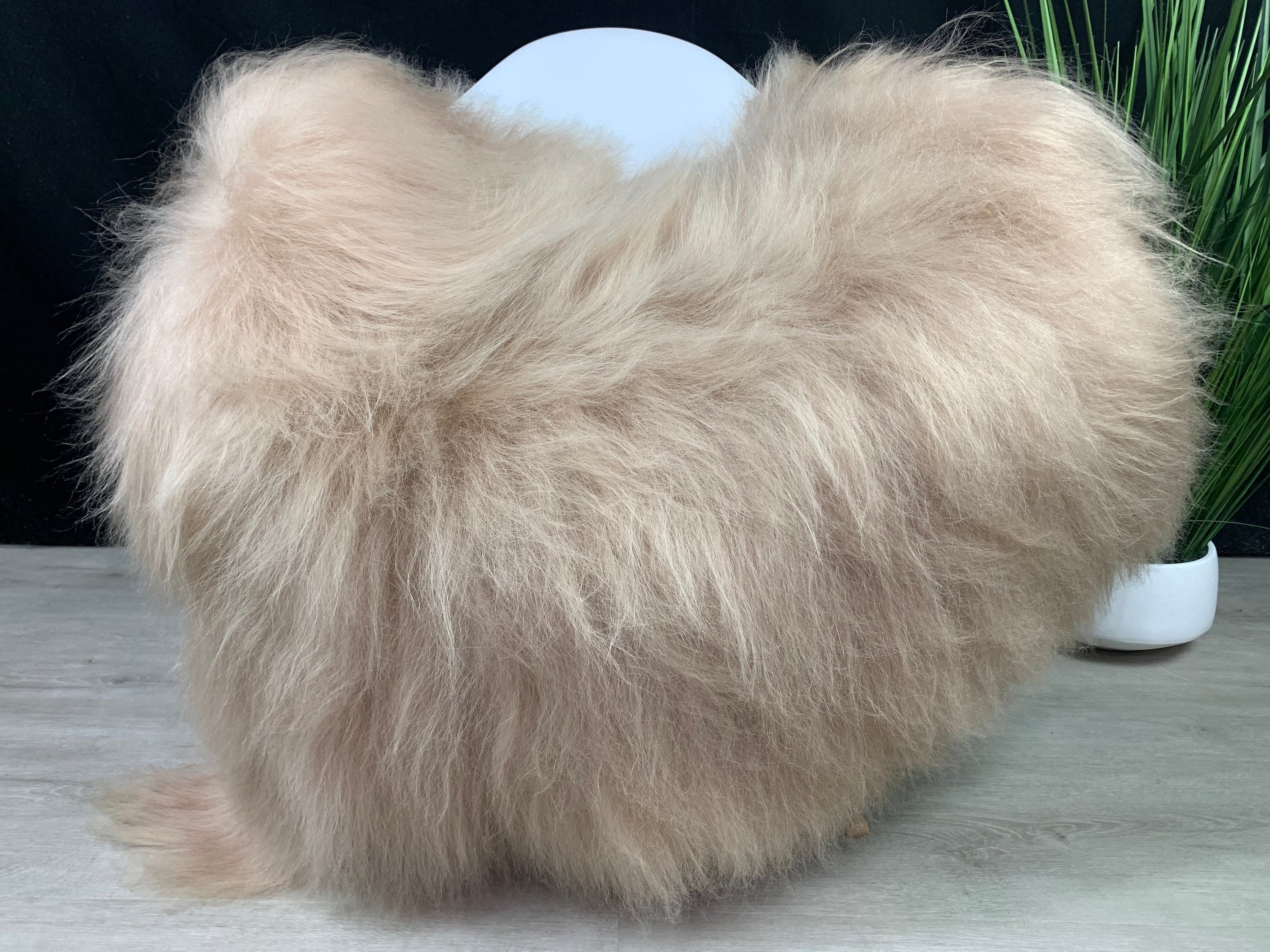 XXL Genuine Beige Sheepskin Rug Seat Cover Pet Bed Throw