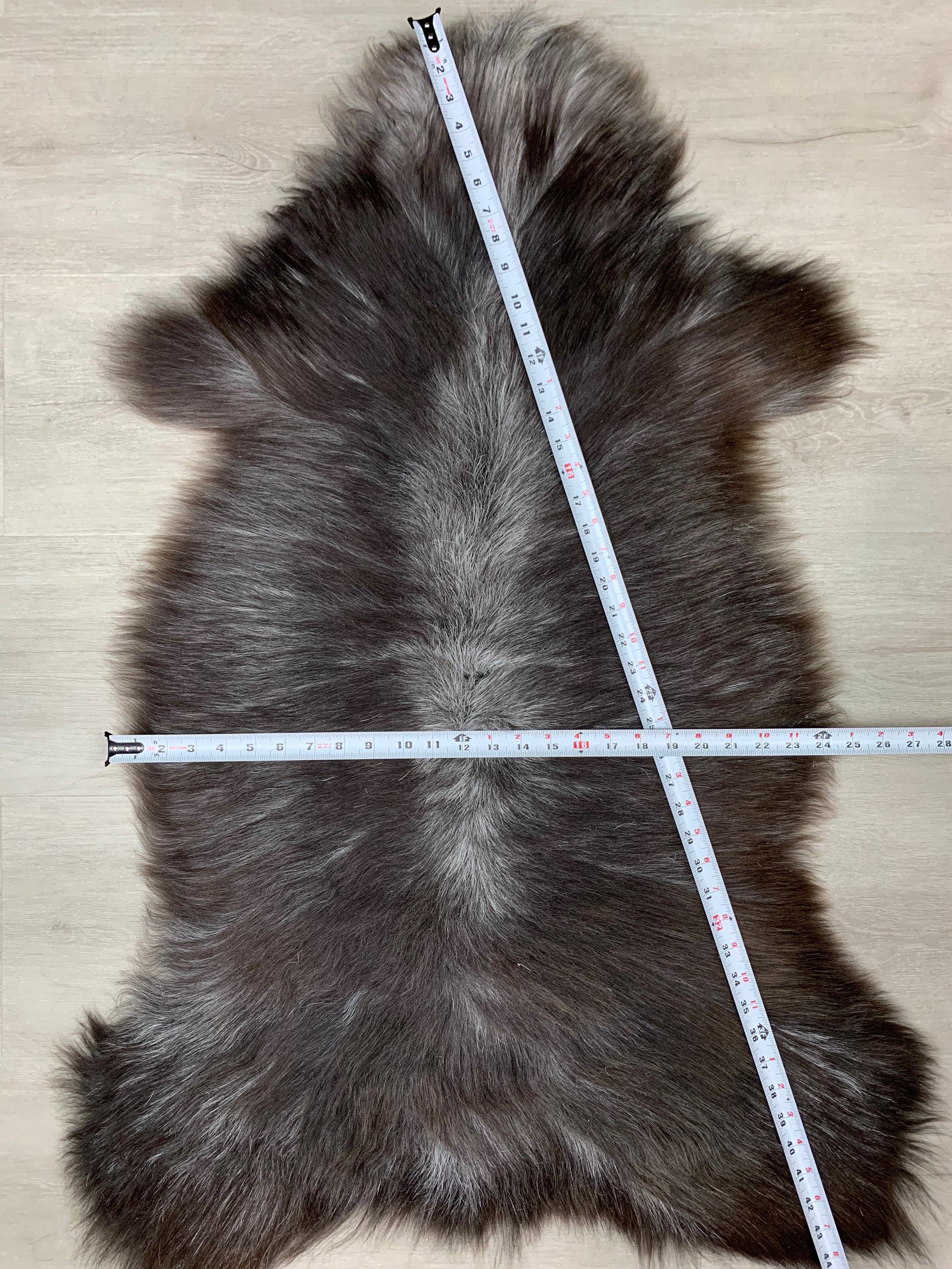 Genuine Sheepskin rug / Sheepskin Pelt / Sheepskin Brown Gray natural color Rug Pet Bed Throw