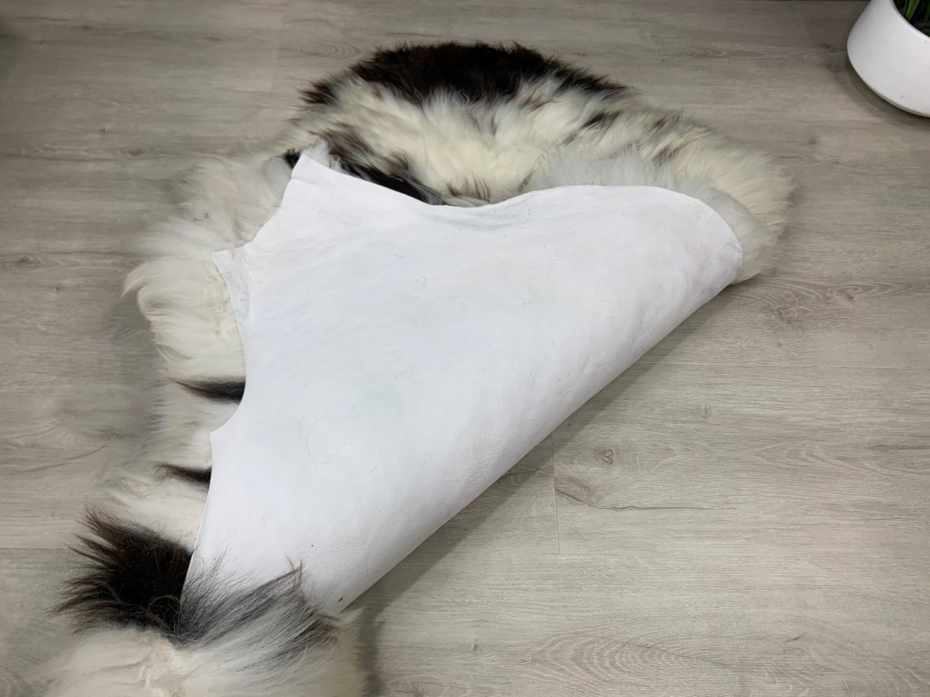 Natural Off White Brown Sheepskin Rug / Genuine Sheepskin / Real Sheepskin / Sheepskin Pelt