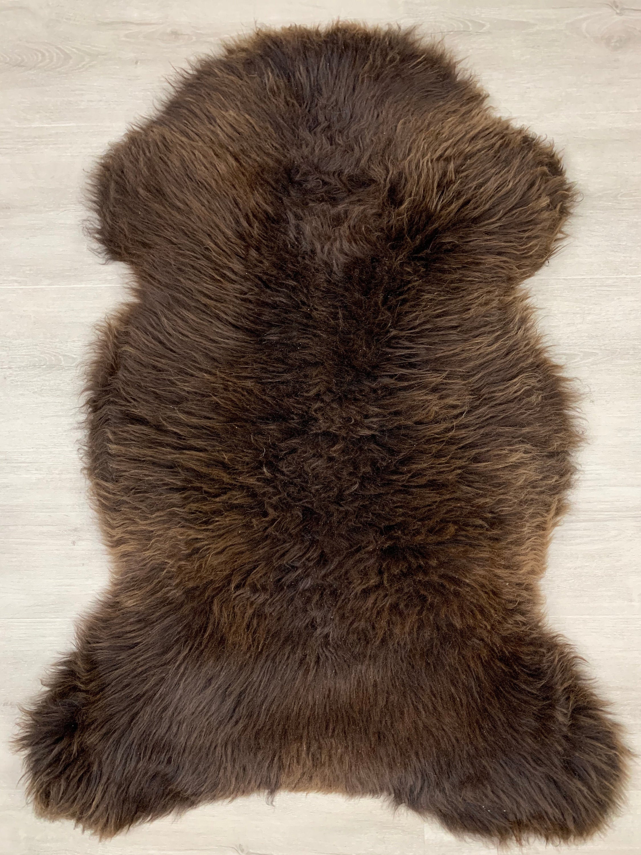 Genuine Sheepskin rug pelt * Beautiful Brown natural color * sheepskin seat cover * pet bed comfort blanket *  fur throw