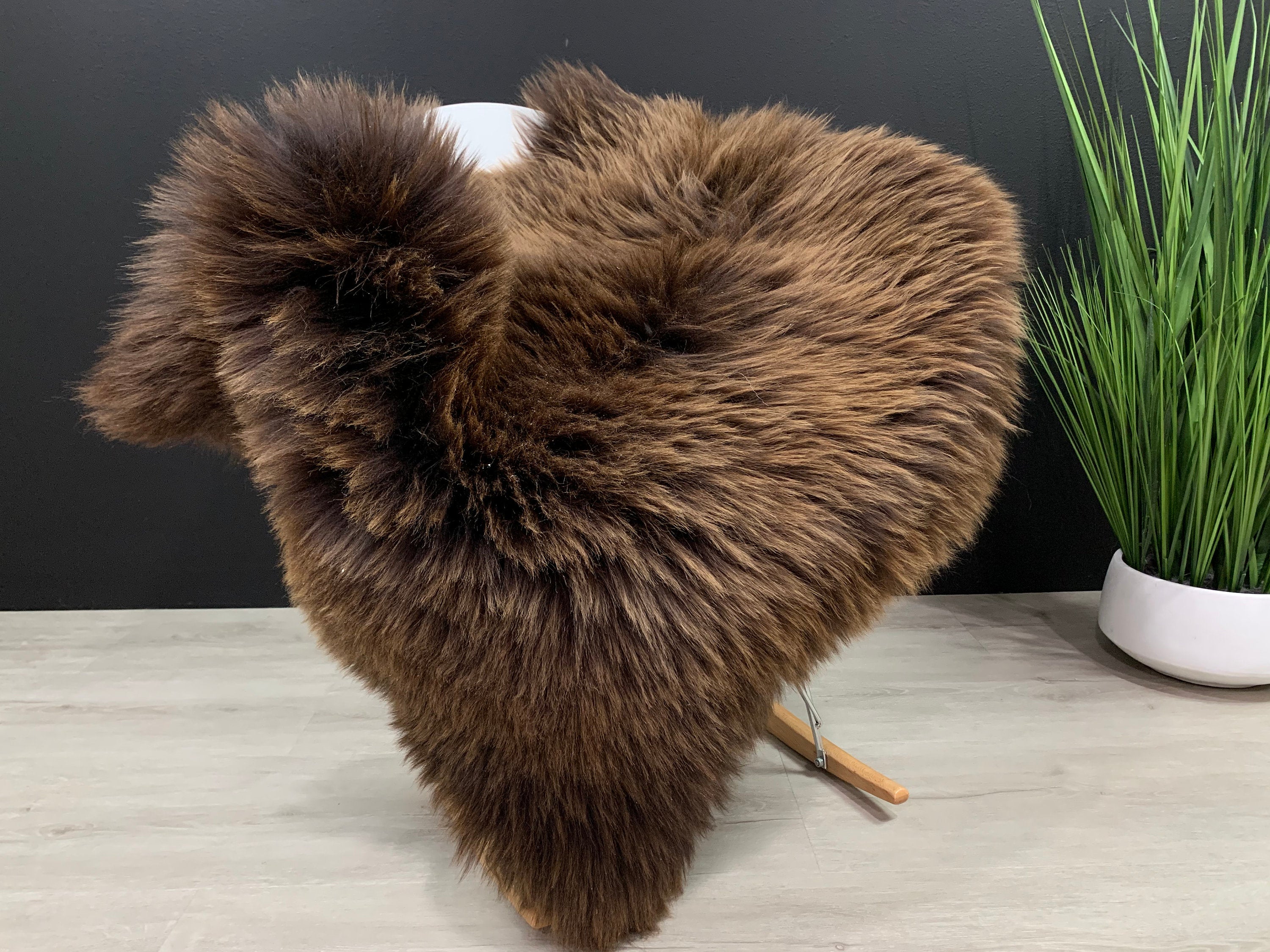 Sheepskin Rug Brown / Real Sheepskin Pelt Genuine Natural Soft Seat Cover Pet Bed Throw