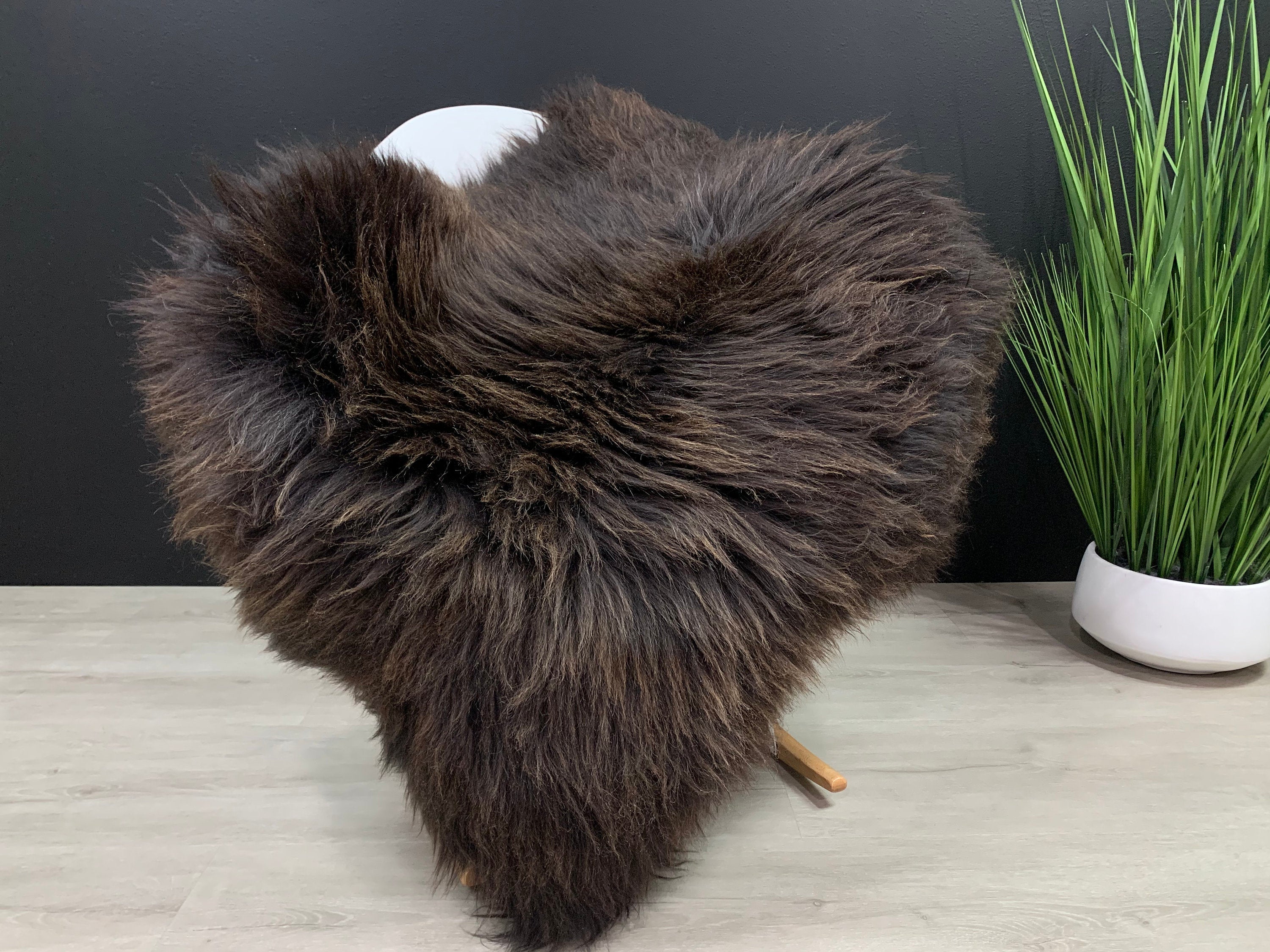 Genuine Sheepskin Rug / Beautiful Brown SHEEPSKIN Natural Color / Sheepskin Seat Cover