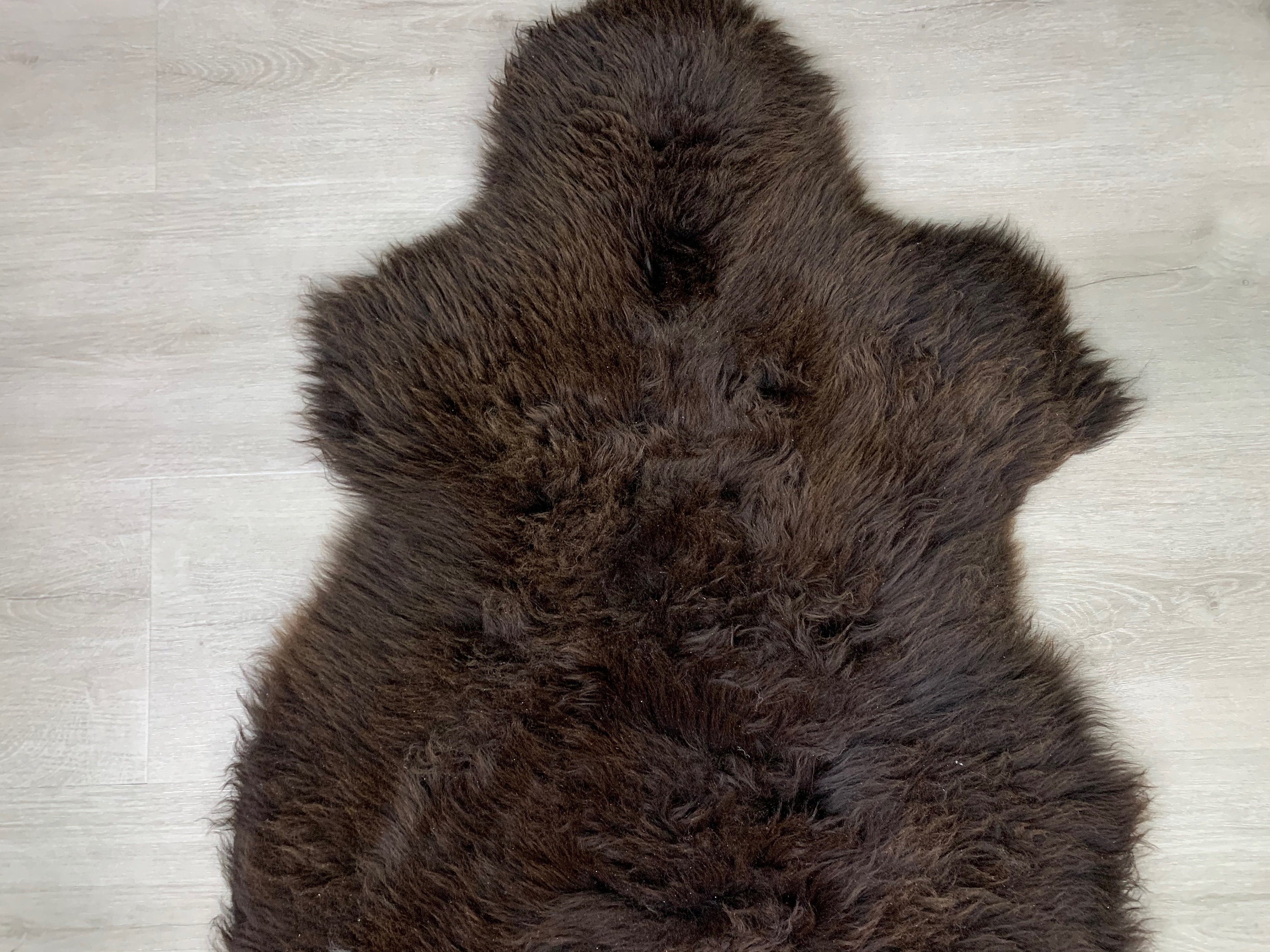 Beautiful Natural Braun Sheepskin Rug * Genuine Natural Seat Cover* Comfort Pet Bed