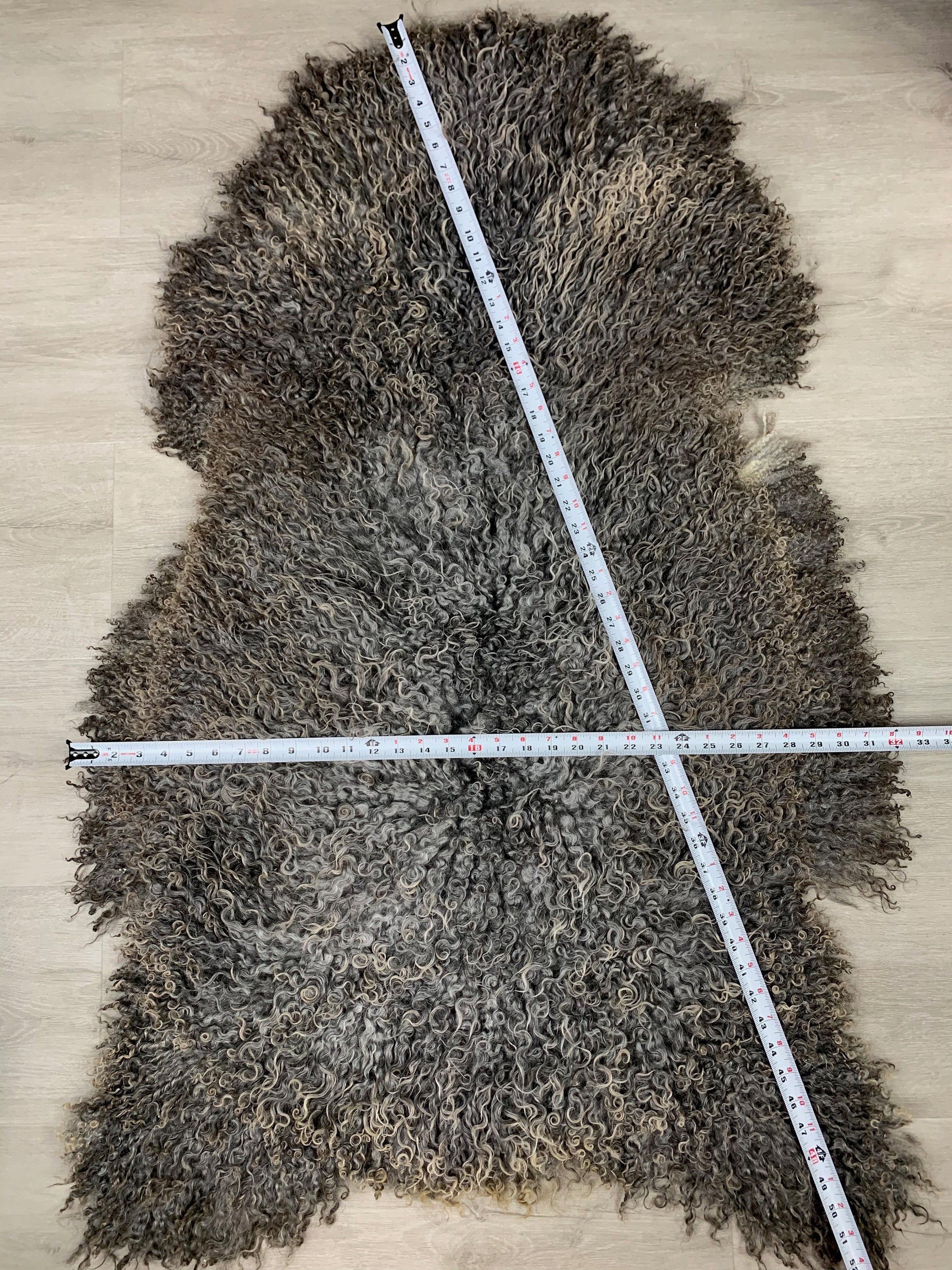 Huge Real GOTLAND Sheepskin Gray Rug Pelt / Large Genuine Gotland Sheepskin Seat Cover Throw