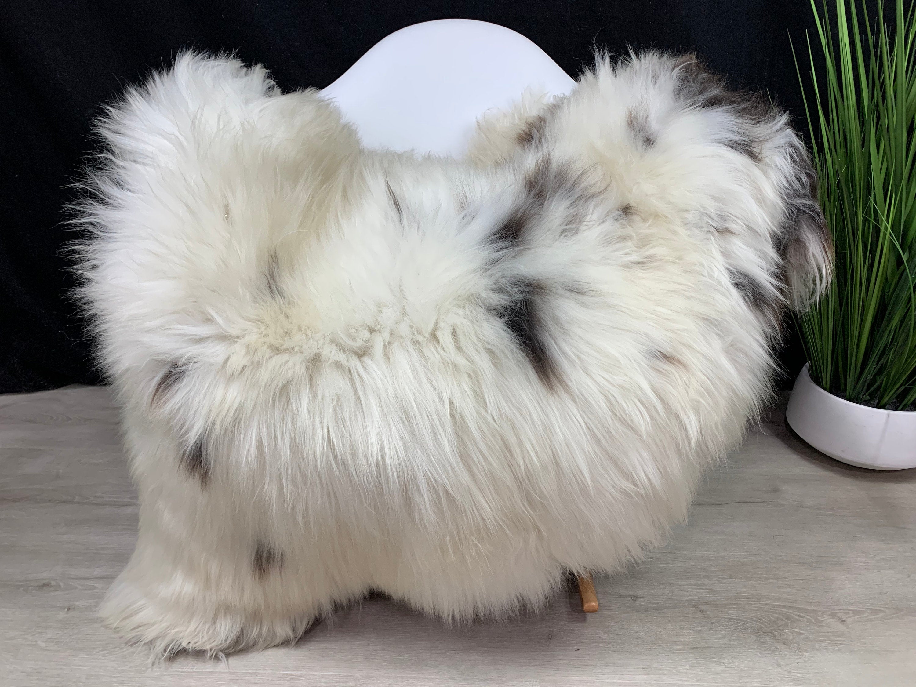 Natural Off White Brown Sheepskin Rug / Genuine Sheepskin / Real Sheepskin / Sheepskin Pelt