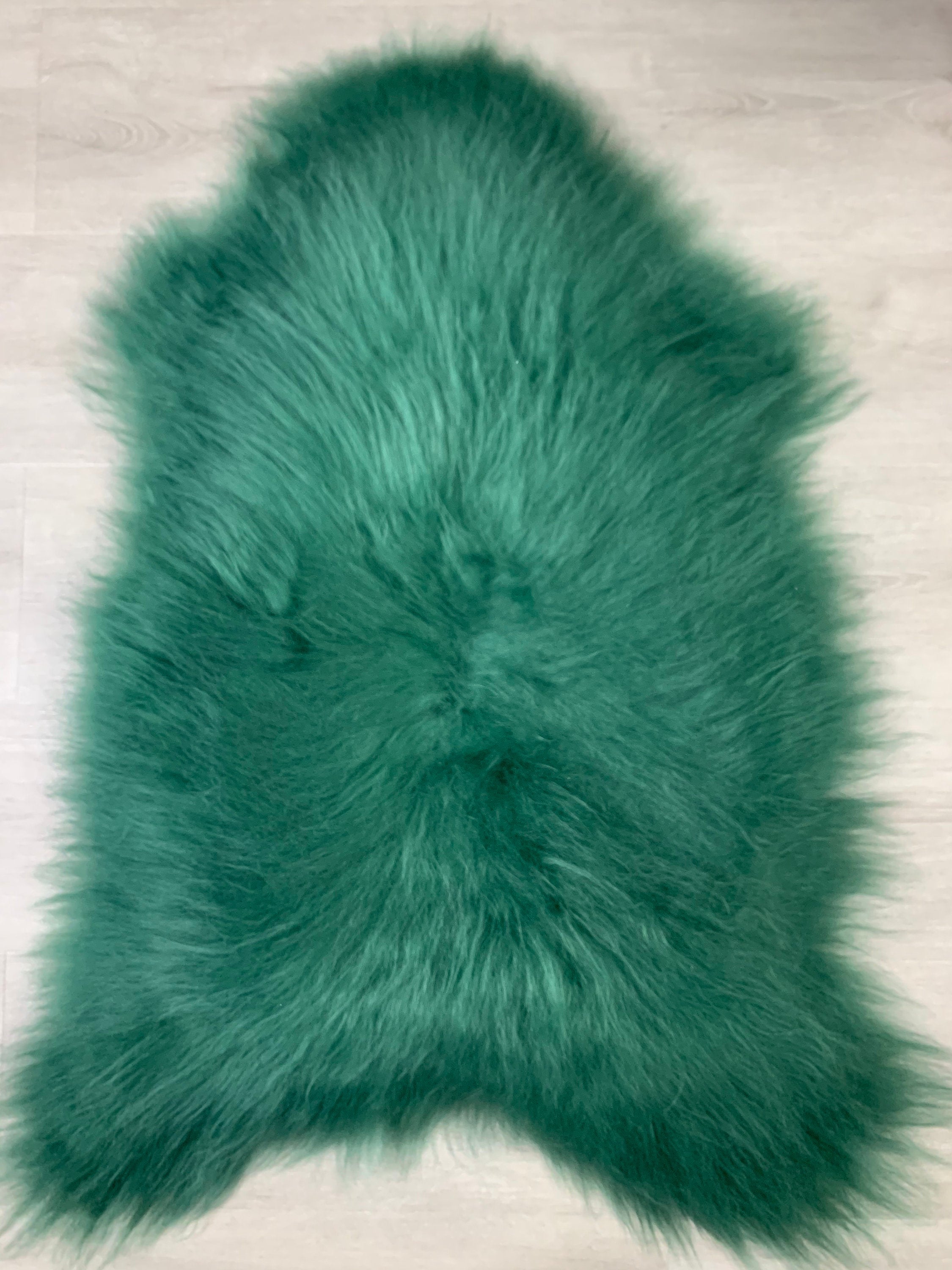 Icelandic Sheepskin Green Rug Pelt / Real Sheepskin / Green Sheepskin Rug