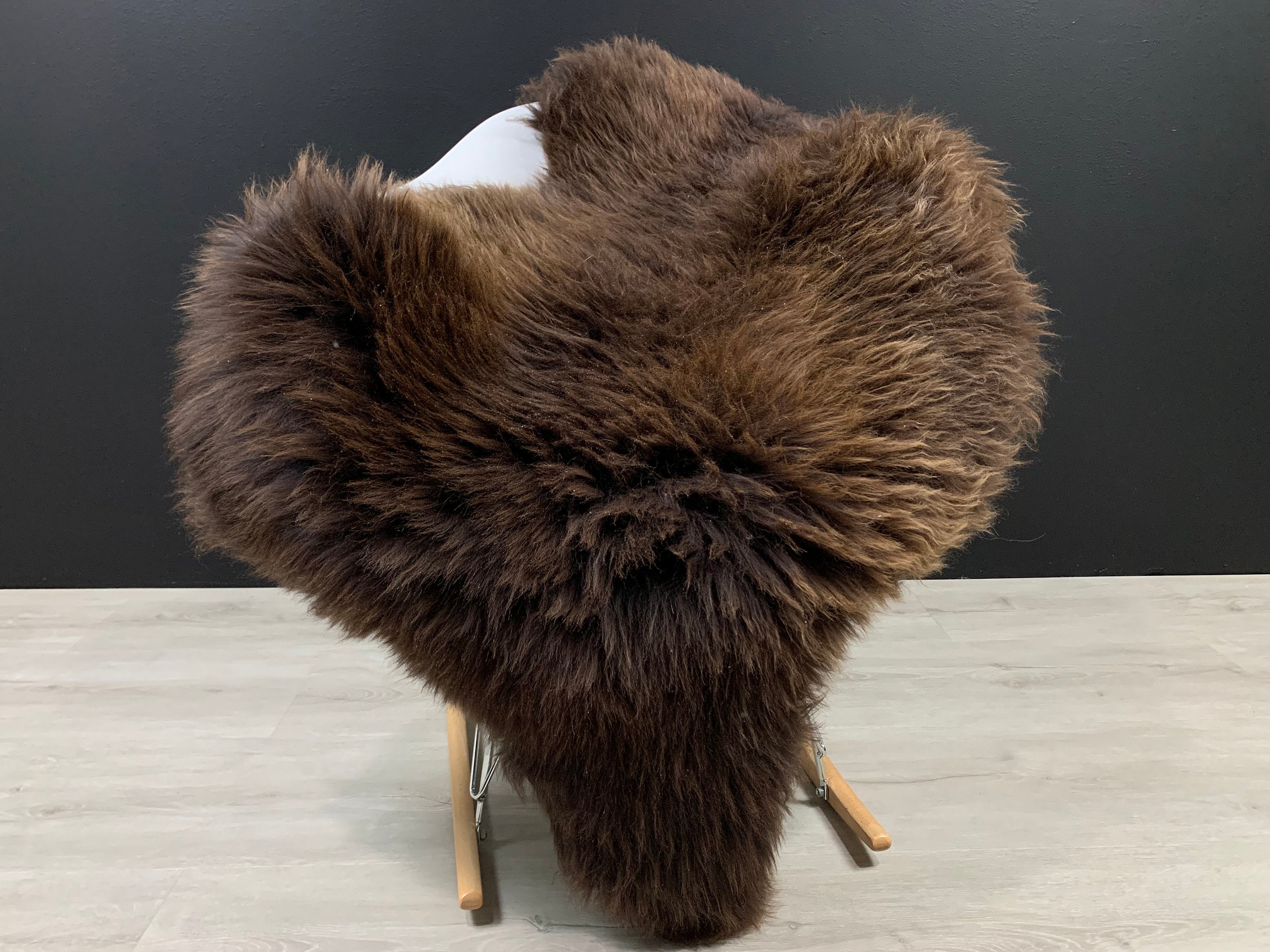 Genuine Sheepskin rug pelt * Beautiful Brown natural color * sheepskin seat cover * pet bed comfort blanket *  fur throw