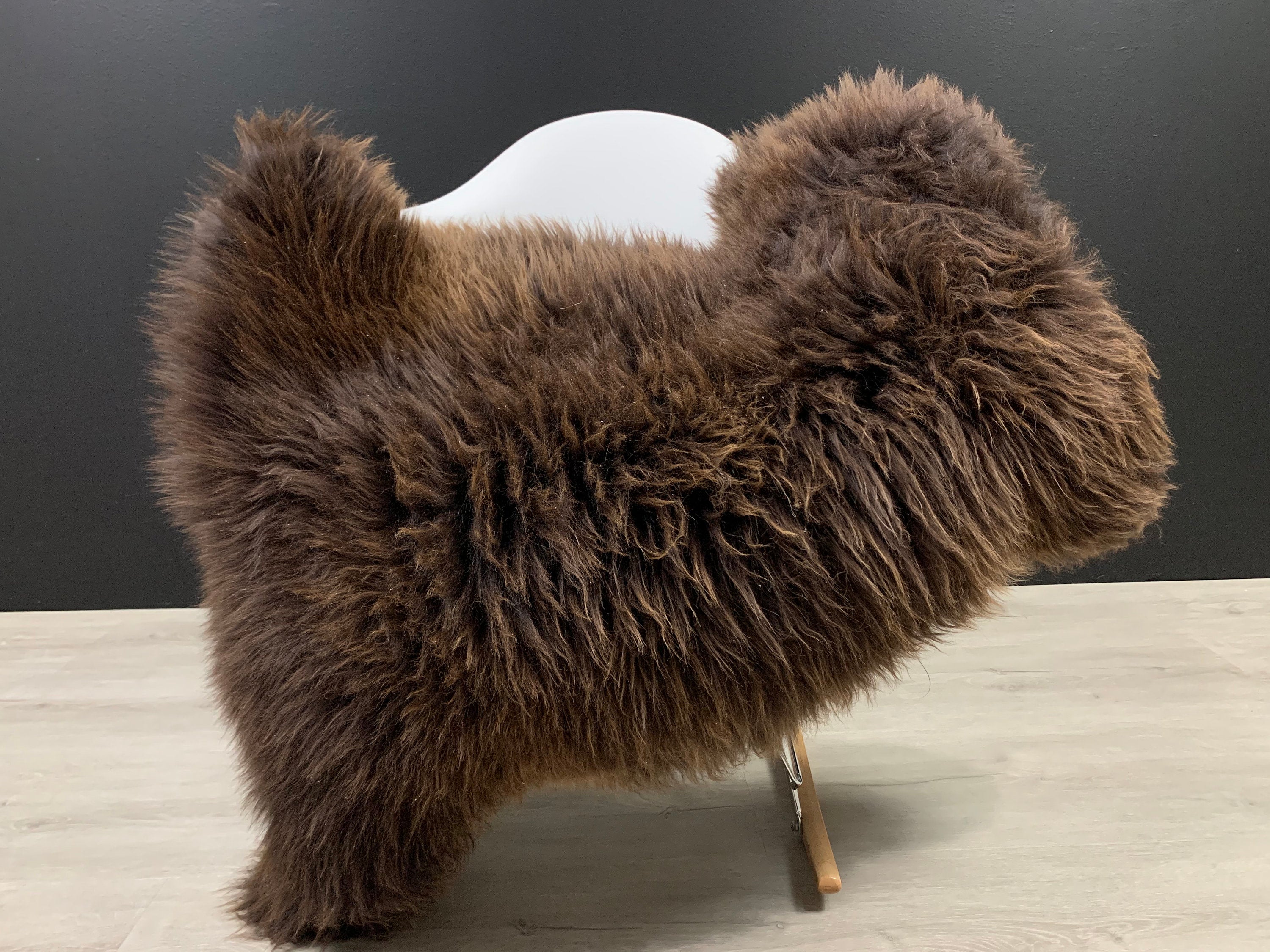 Genuine Sheepskin rug pelt * Beautiful Brown natural color * sheepskin seat cover * pet bed comfort blanket *  fur throw