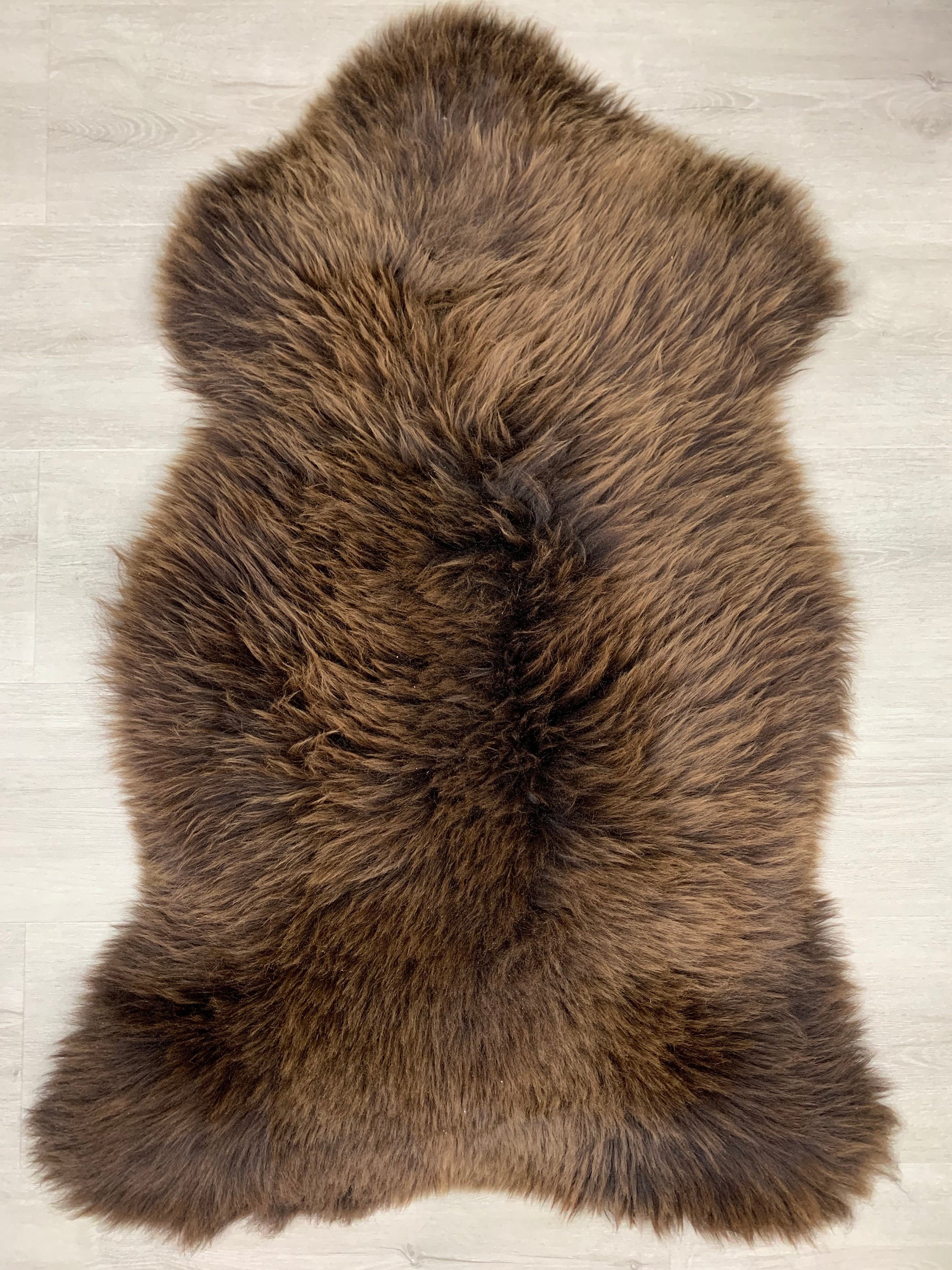 Sheepskin Rug Brown / Real Sheepskin Pelt Genuine Natural Soft Seat Cover Pet Bed Throw