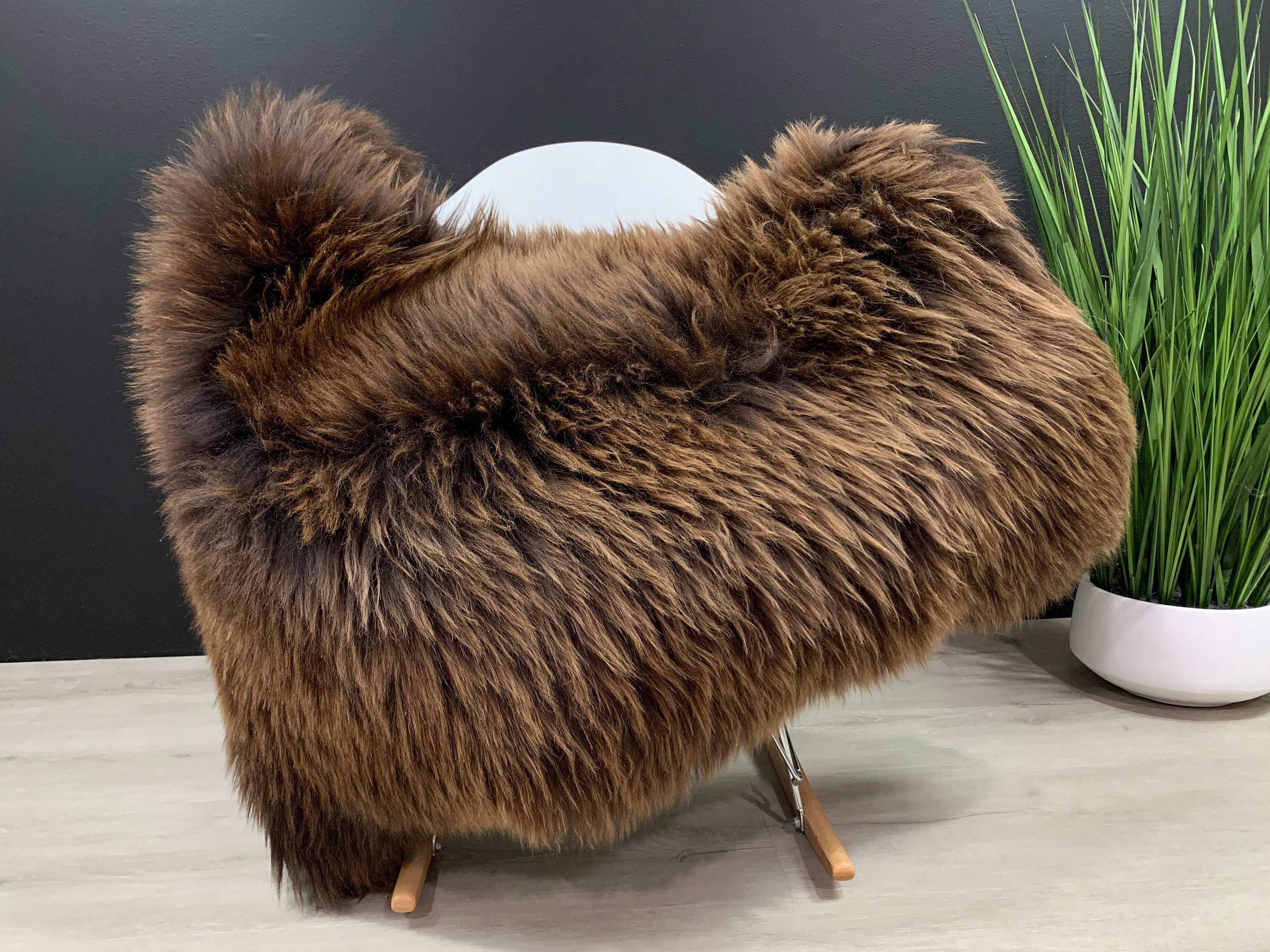 Sheepskin Rug Brown / Real Sheepskin Pelt Genuine Natural Soft Seat Cover Pet Bed Throw