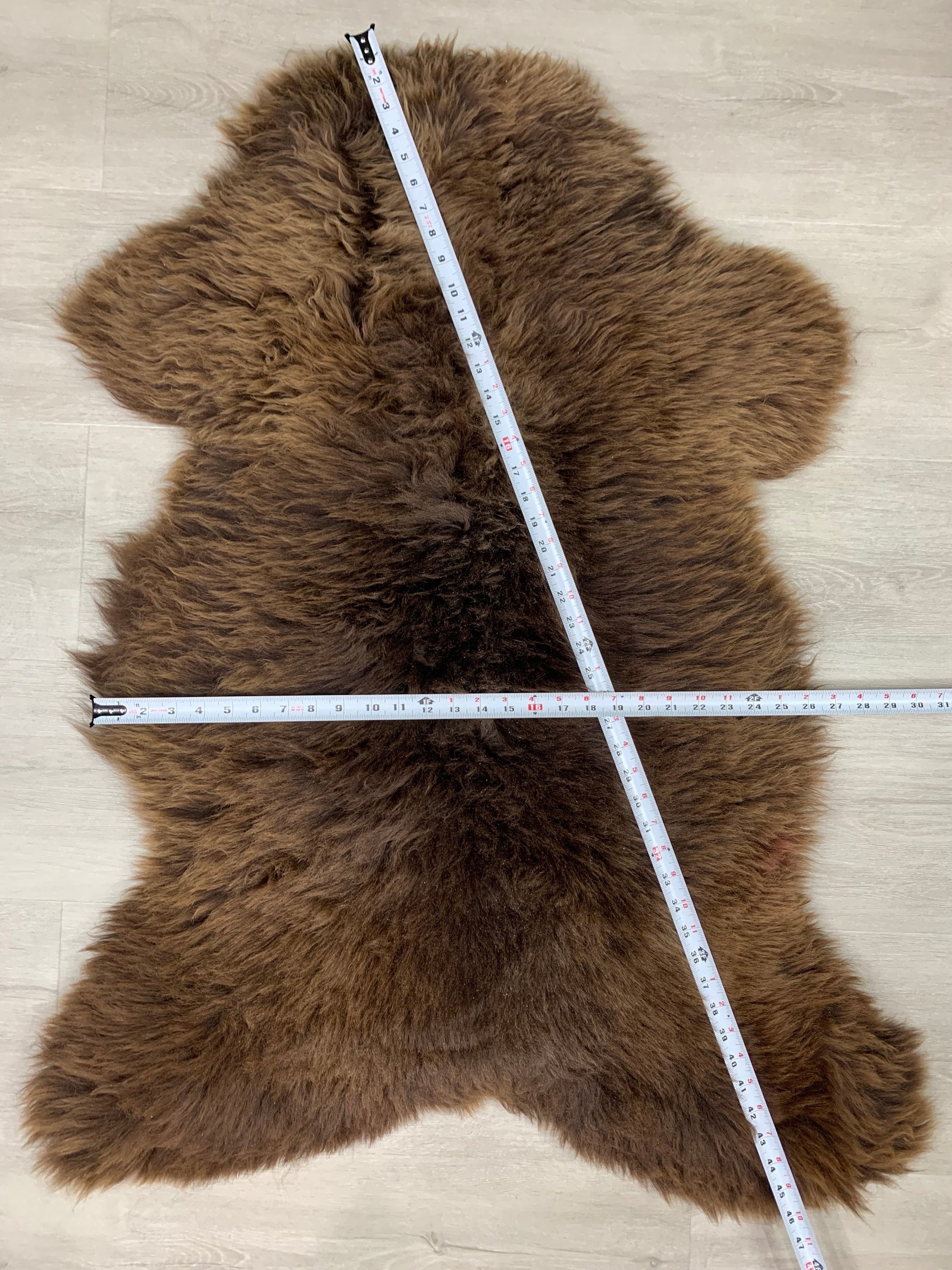 Genuine Sheepskin rug / Sheepskin Pelt / Sheepskin Light Brown  natural color