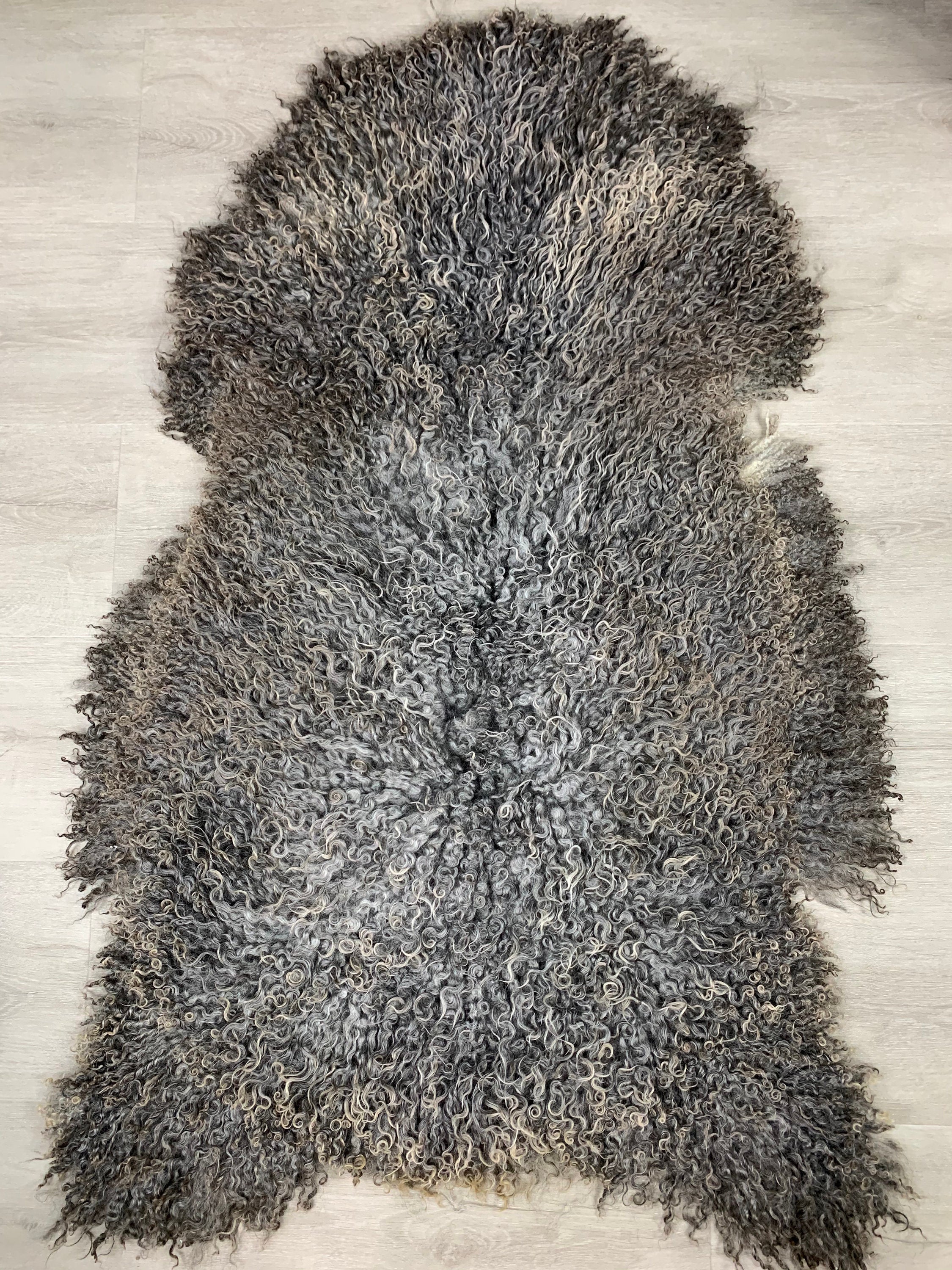 Huge Real GOTLAND Sheepskin Gray Rug Pelt / Large Genuine Gotland Sheepskin Seat Cover Throw