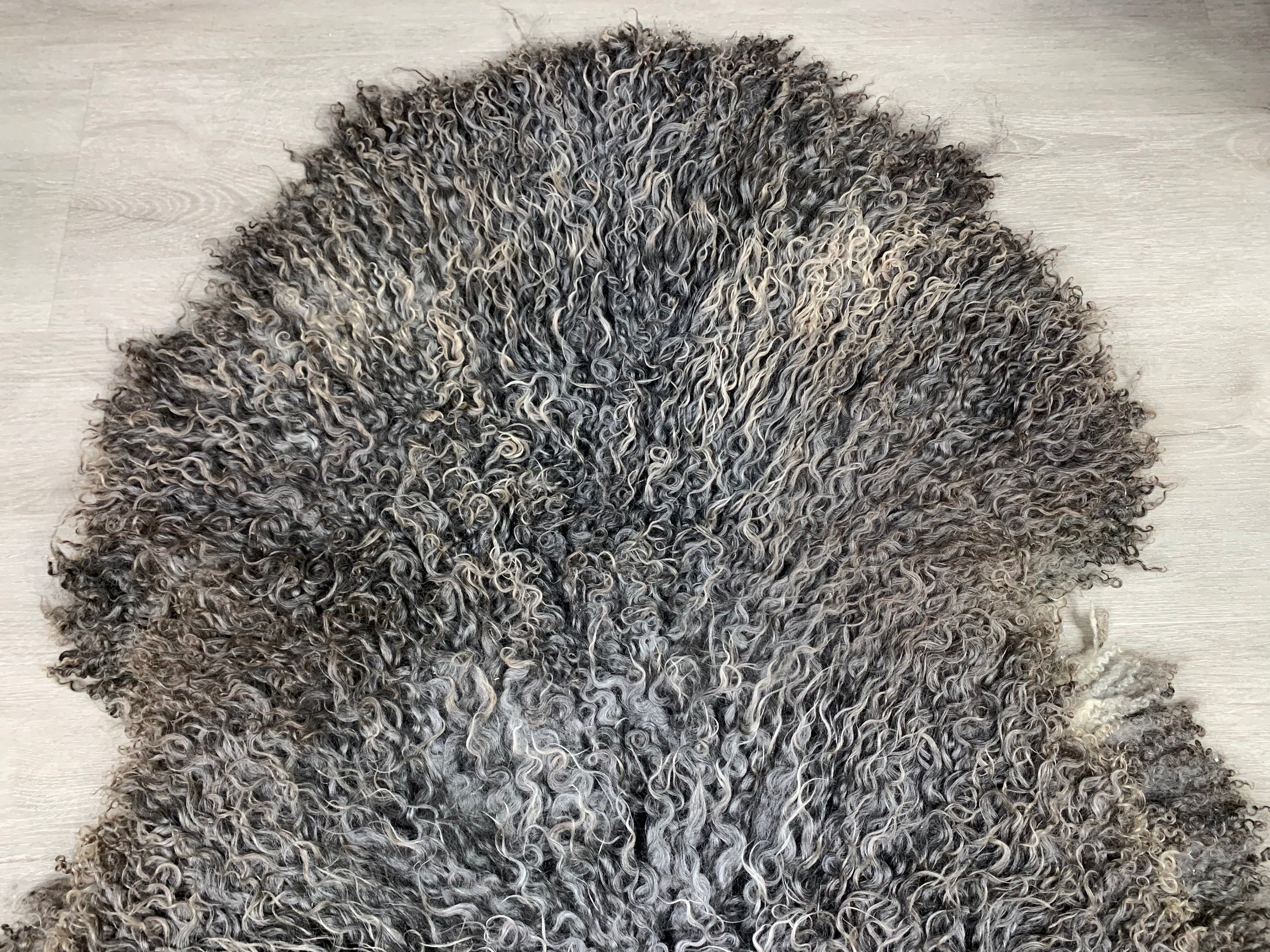 Huge Real GOTLAND Sheepskin Gray Rug Pelt / Large Genuine Gotland Sheepskin Seat Cover Throw