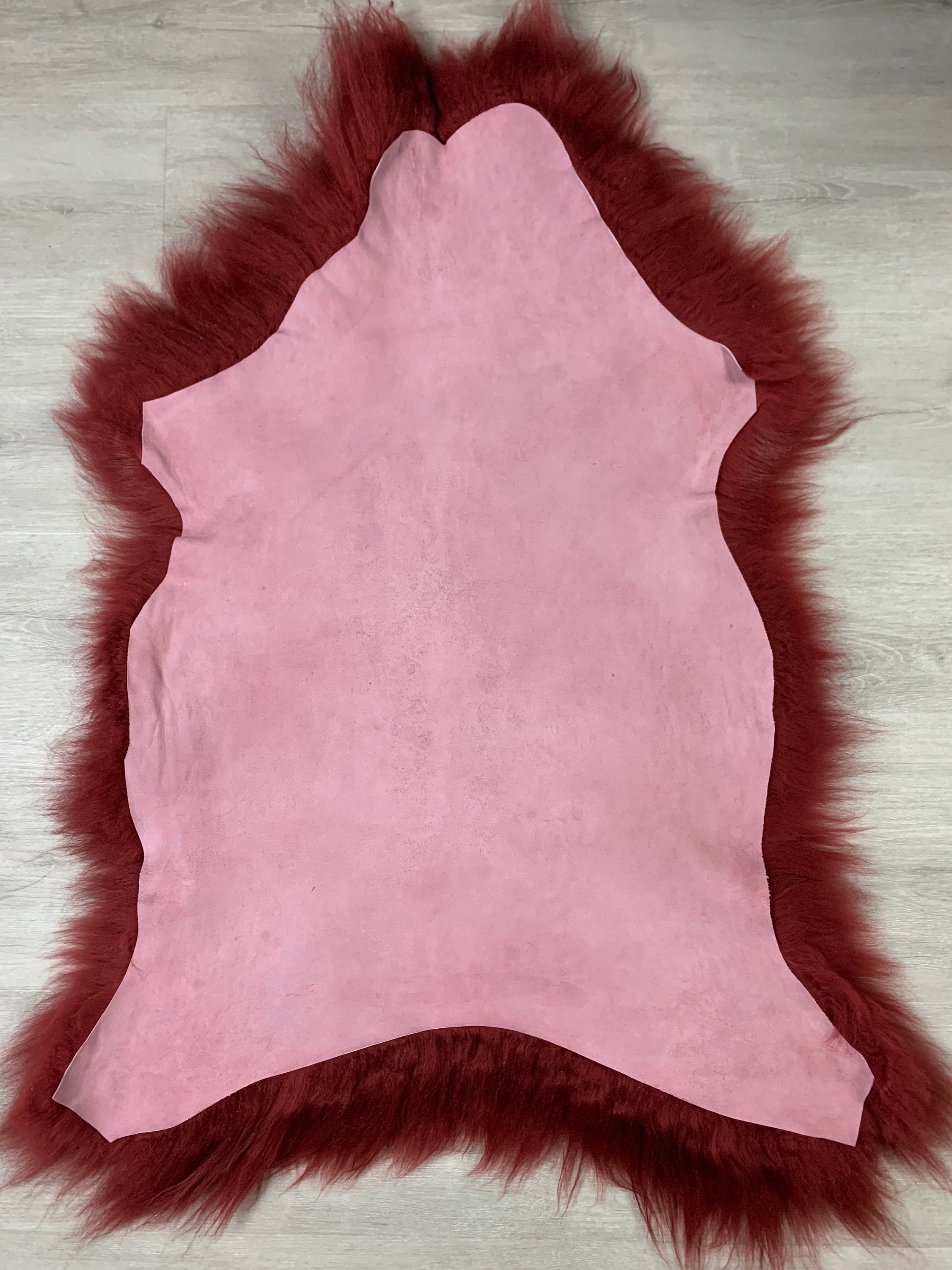 Cherry Sheepskin Rug Genuine Sheep skin Beautiful Dyed Cherry Seat Cover Throw Natural pelt