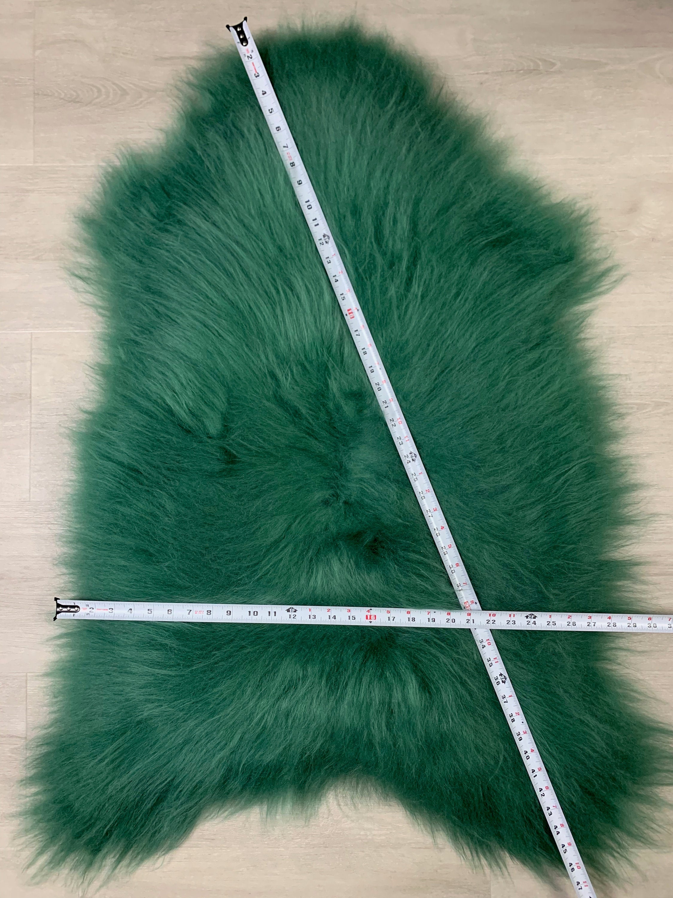 Icelandic Sheepskin Green Rug Pelt / Real Sheepskin / Green Sheepskin Rug