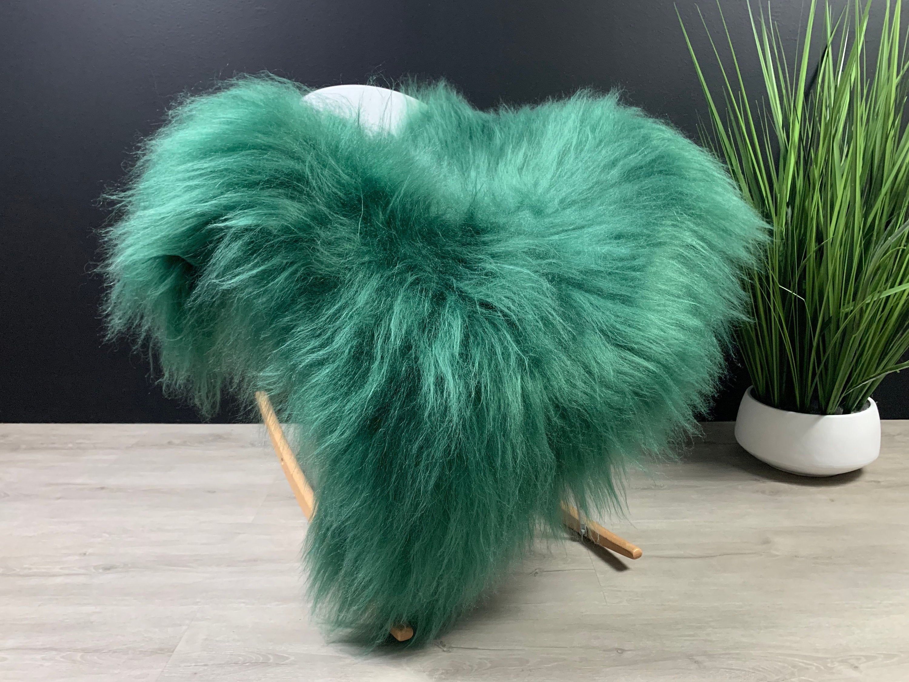 Icelandic Sheepskin Green Rug Pelt / Real Sheepskin / Green Sheepskin Rug