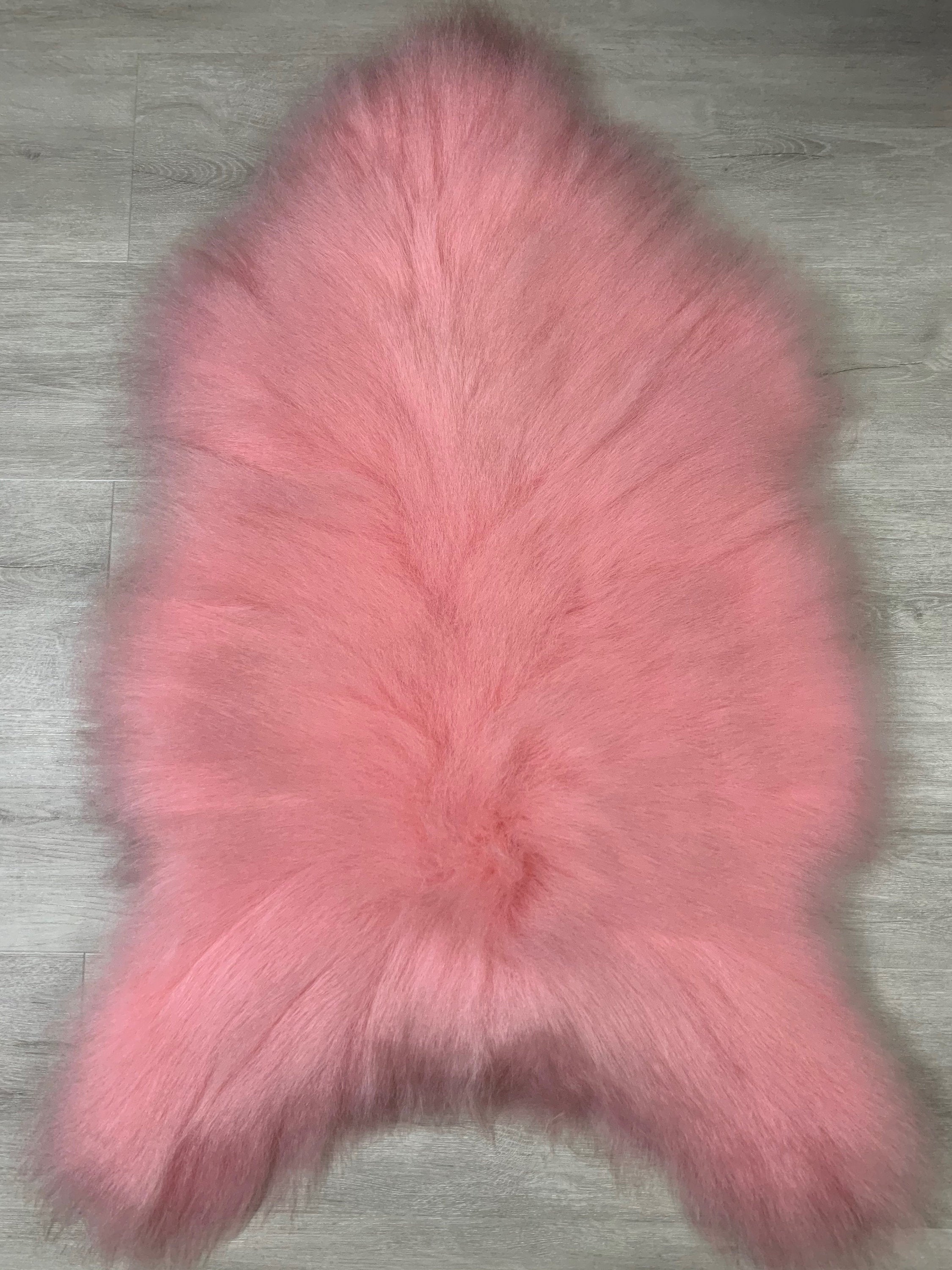 Beautiful Baby Pink Icelandic Sheepskin Rug Pelt  Genuine Leather Cover Throw Blanket